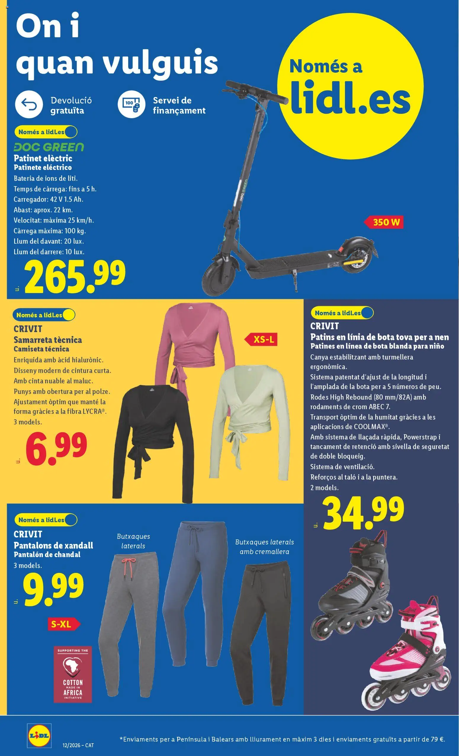 Lidl folleto de bazar │ válido desde el 16.03.2026 | Página: 4 | Productos: Patinete, Pantalón de chándal, Ελιές, Batería