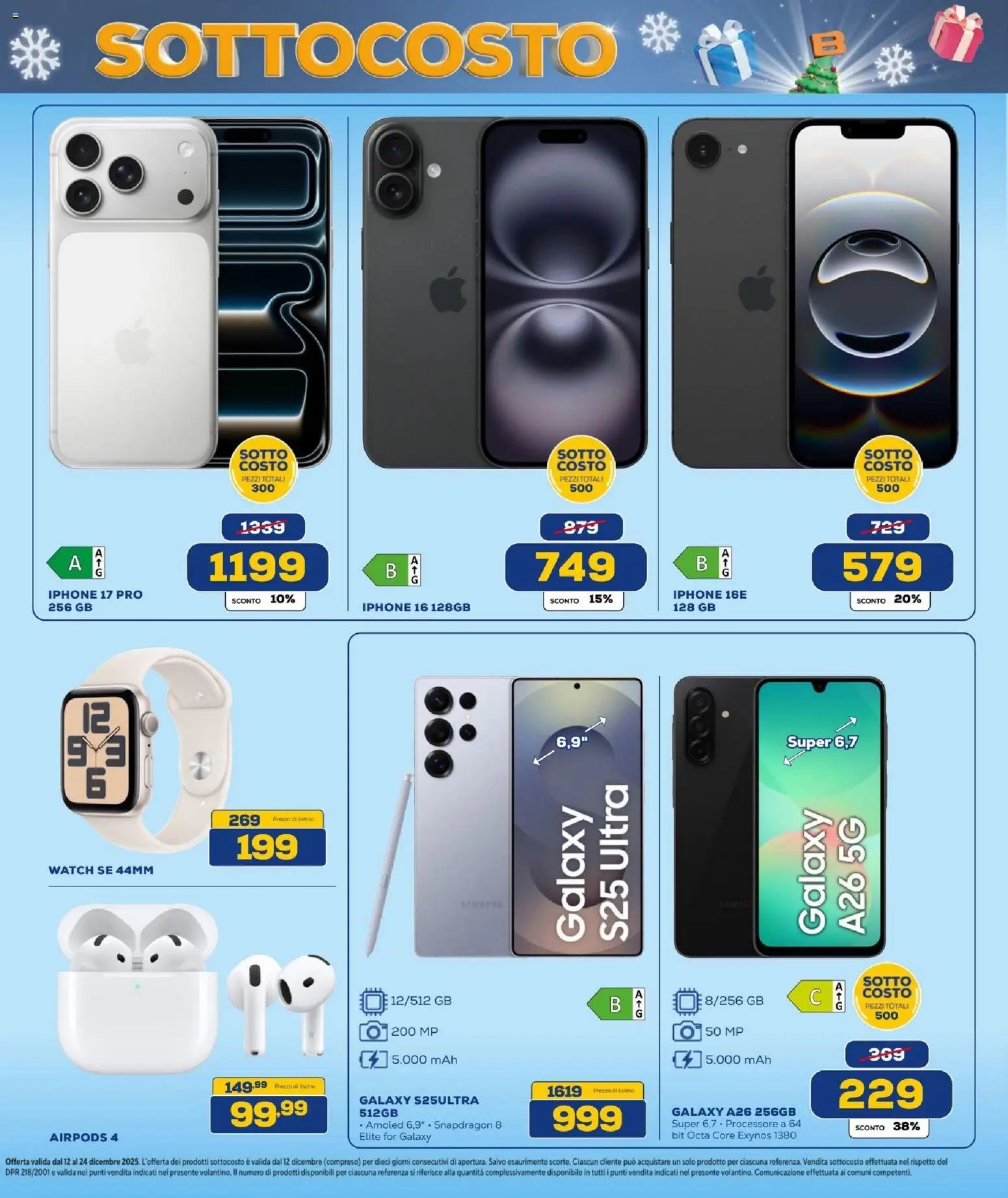 Volantino BRUNO del 12.12.2025 | Pagina: 3 | Prodotti: Iphone, Airpods, Samsung