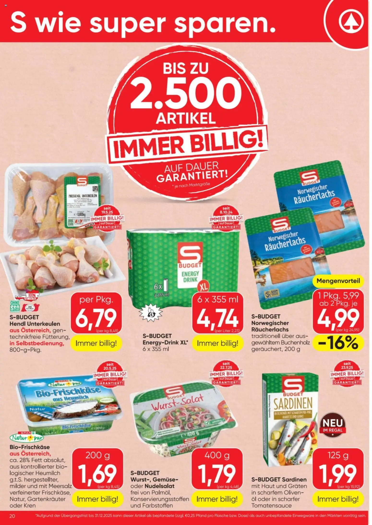 Spar Flugblatt gültig ab 06.11.2025 | Seite: 20 | Produkte: Salat, Gemüse, Wurst, Regal