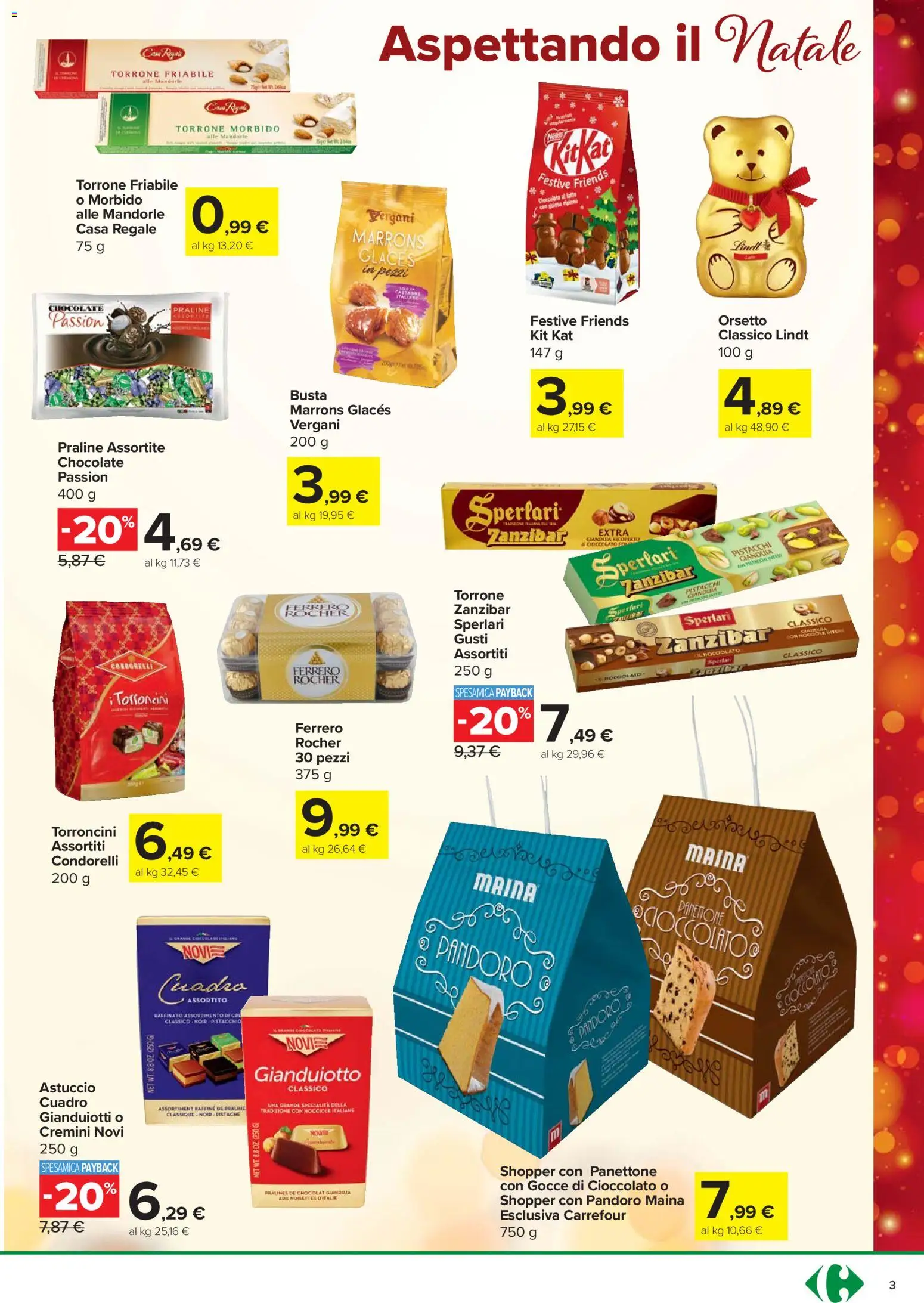 Volantino Carrefour del 04.12.2025 | Pagina: 3 | Prodotti: Mandorle, Nocciole, Pistacchi, Torroncini
