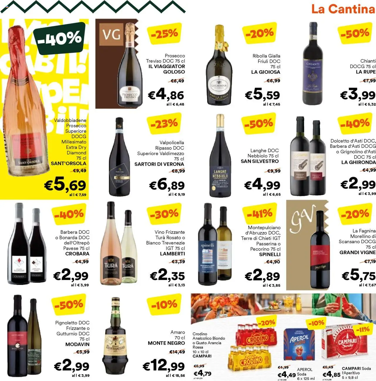 Volantino Unes del 10.09.2025 | Pagina: 13 | Prodotti: Prosecco, Aperol, Pecorino, Amaro