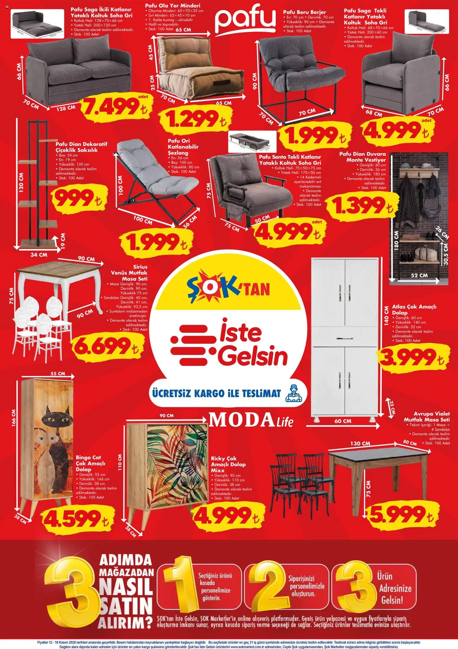 Şok Market Katalog - 12.11.2025 tarihinden itibaren geçerlidir | Sayfa: 9 | Ürünler: Yatak, Koltuk, Masa, Sandalye