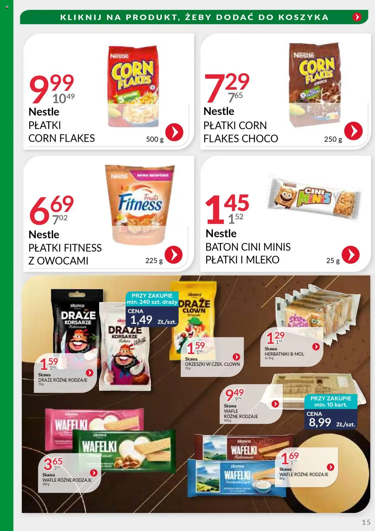 Eurocash Gazetka - Handlowa MR Południowy-Wschód od 29.09.2025 | Strona: 15 | Produkty: Herbatniki, Baton, Wafelki, Corn Flakes