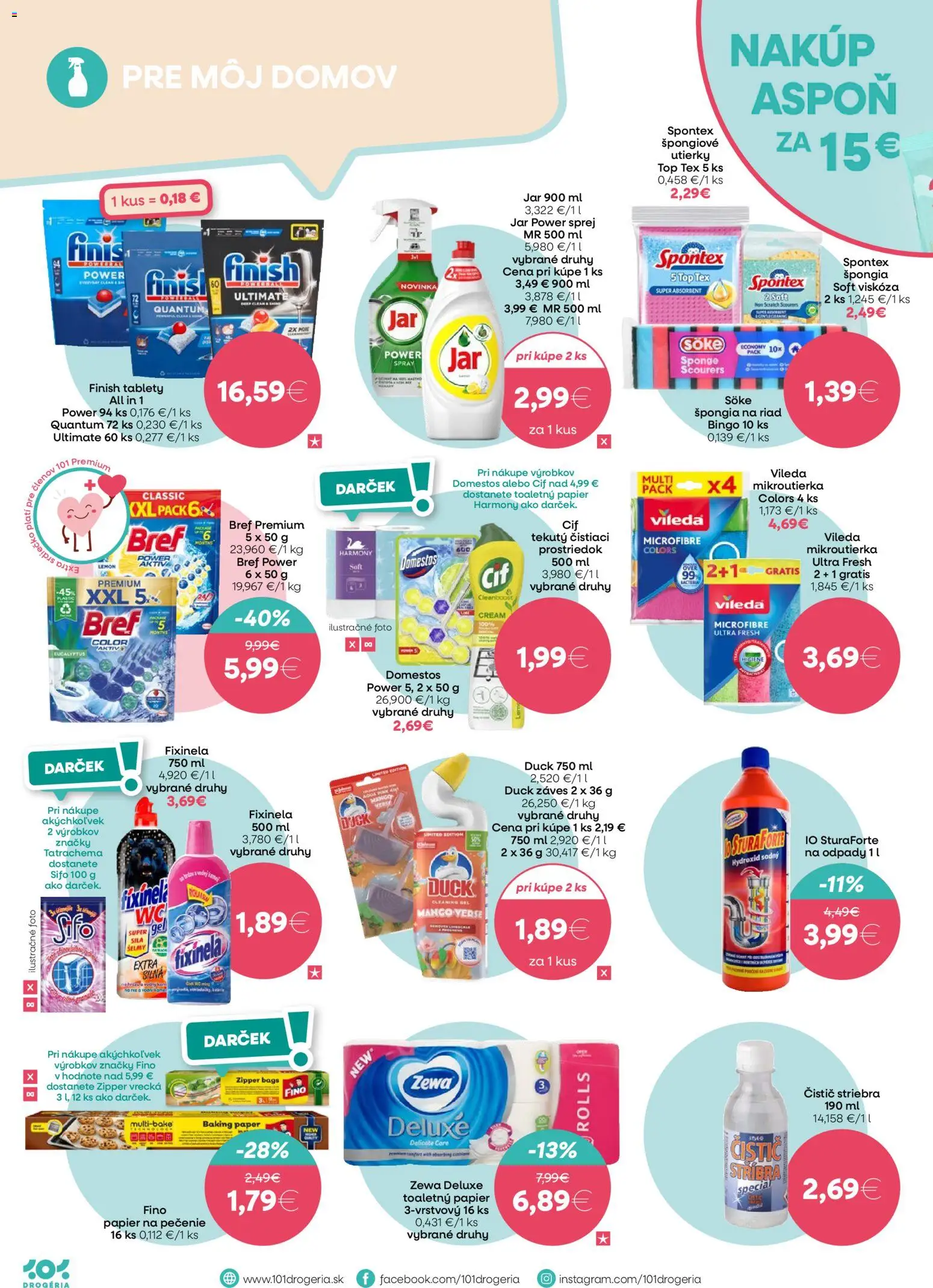 Nové 101 drogerie akcie – leták je platný od 17.12.2025 | Strana: 10 | Produkty: Toaletný papier, Čistiaci prostriedok, Cif, Jar