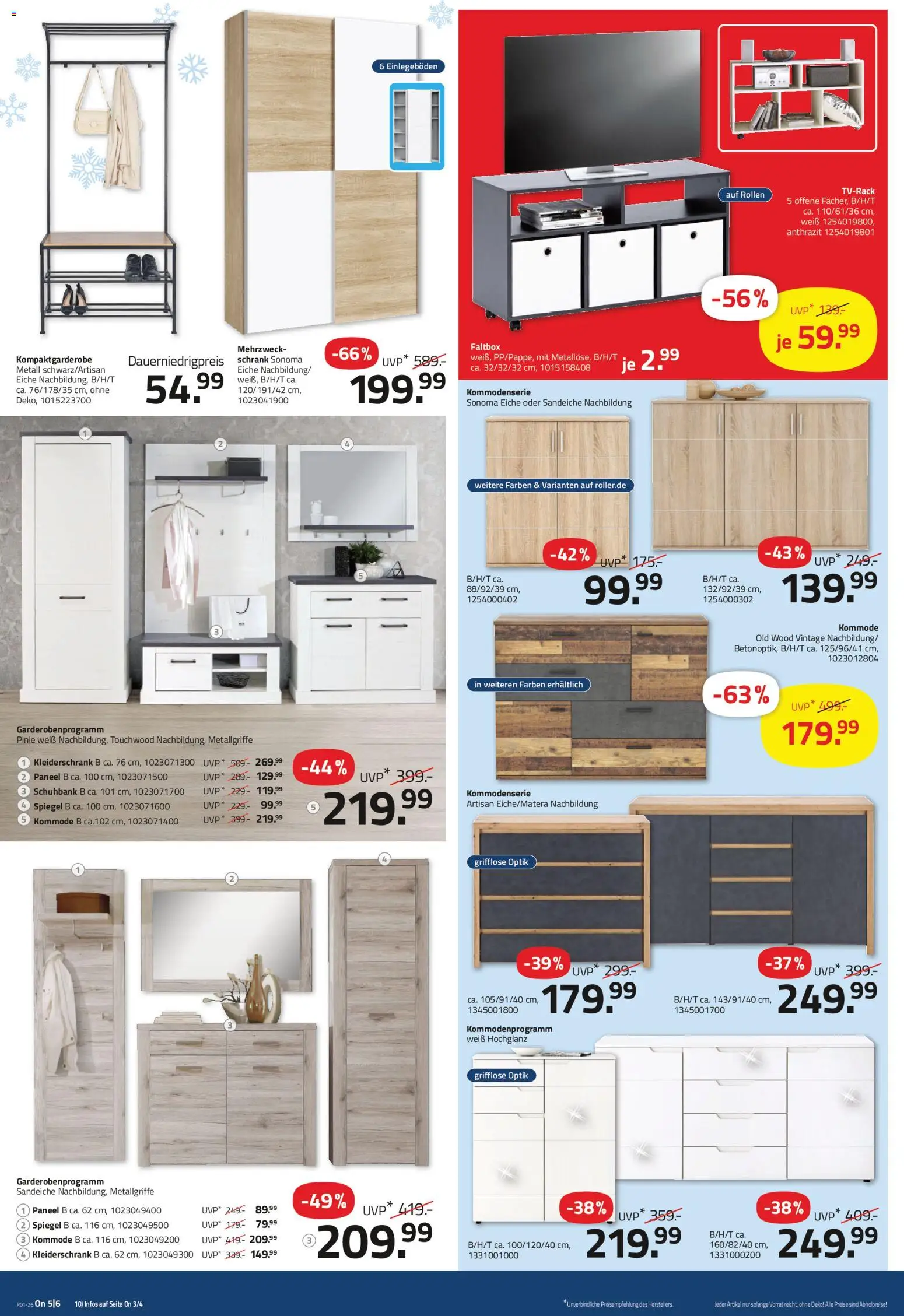 Roller Prospekt 	 – gültig ab 28.12.2025 | Seite: 10 | Produkte: Kleiderschrank, Schrank, Spiegel, Schuhbank