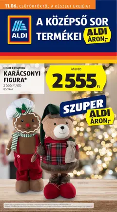 Aldi - Középső sor termékei - amely érvényes a következő dátumtól: 06.11.2025