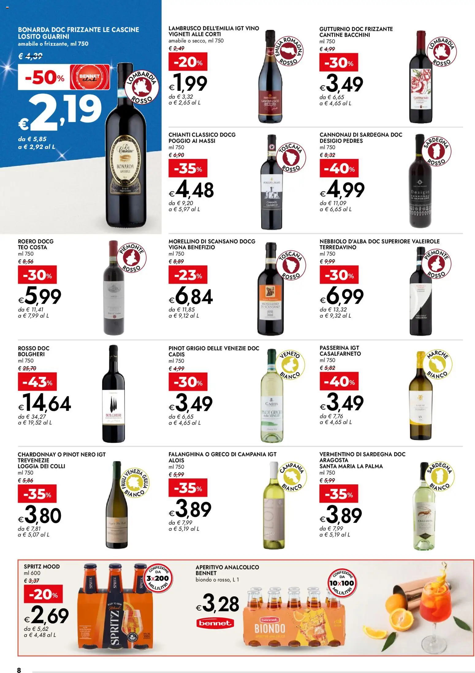 Volantino bennet del 27.12.2025 | Pagina: 8 | Prodotti: Vino, Aperitivo