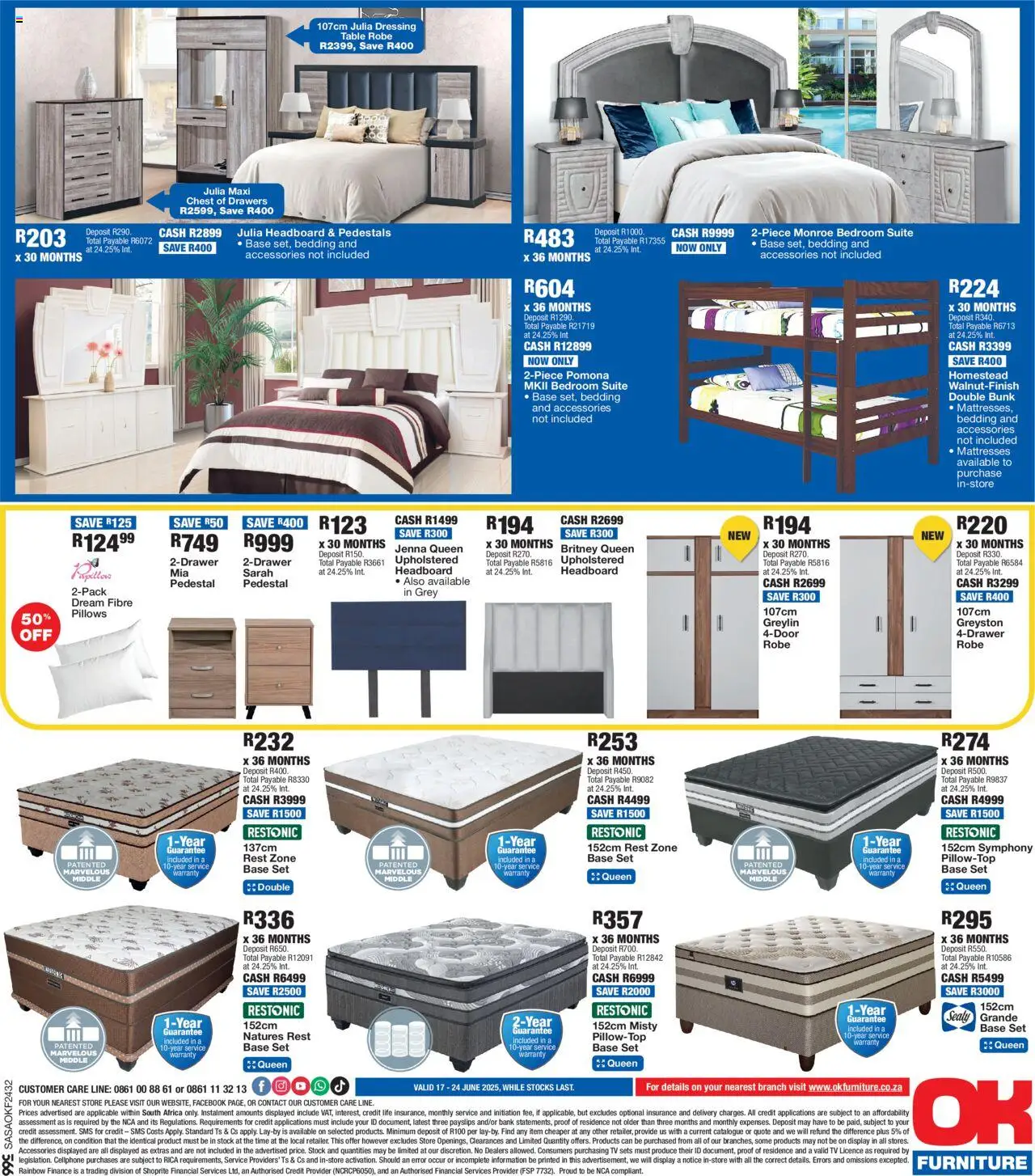 OK Furniture Catalogue │ valid from 17.06.2025 | Page: 8 | Products: Table, Double bunk, Dressing, Stock