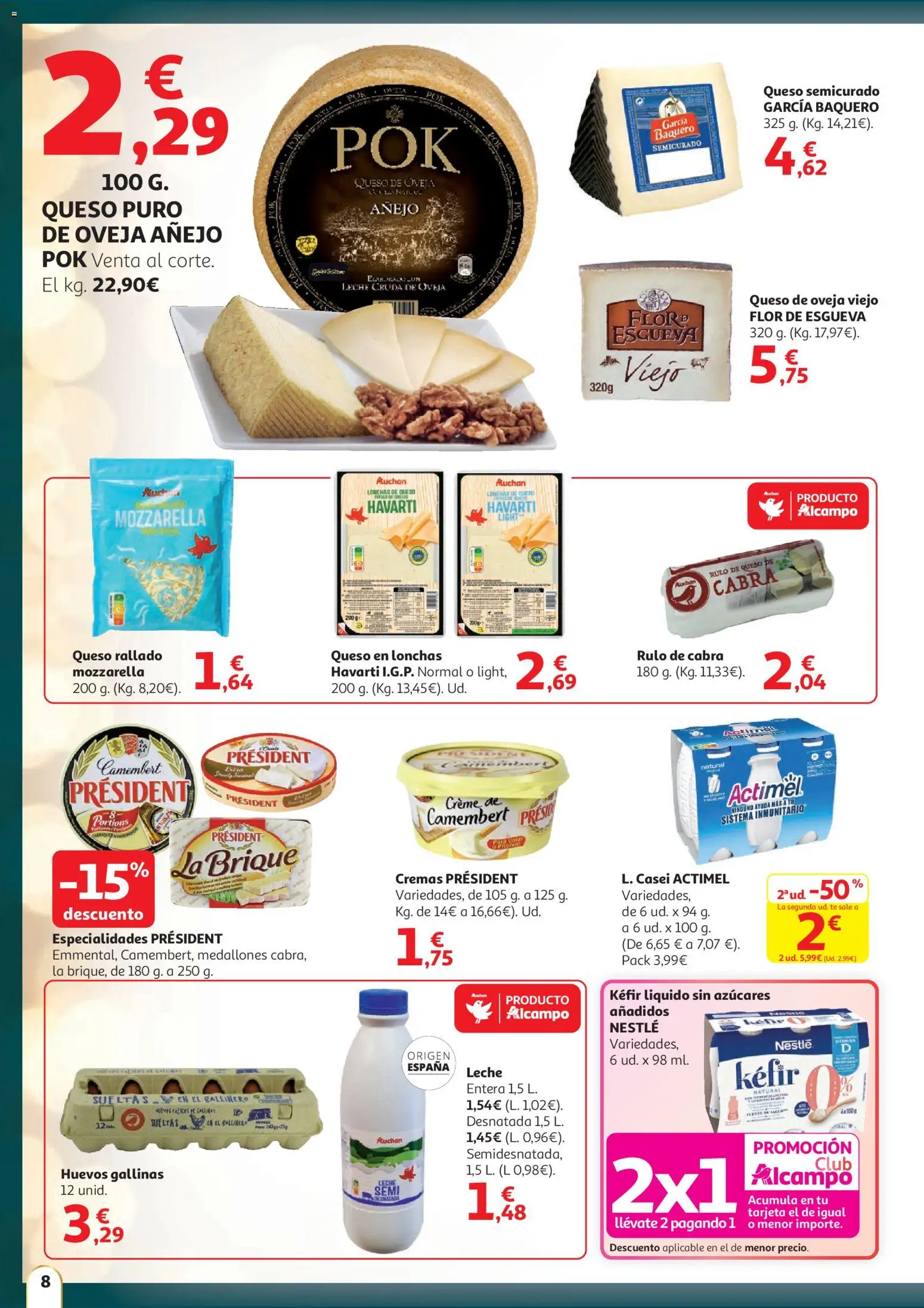 Alcampo -  Cat SST │ válido desde el 11.12.2025 | Página: 8 | Productos: Medallones, Leche, Queso, Té