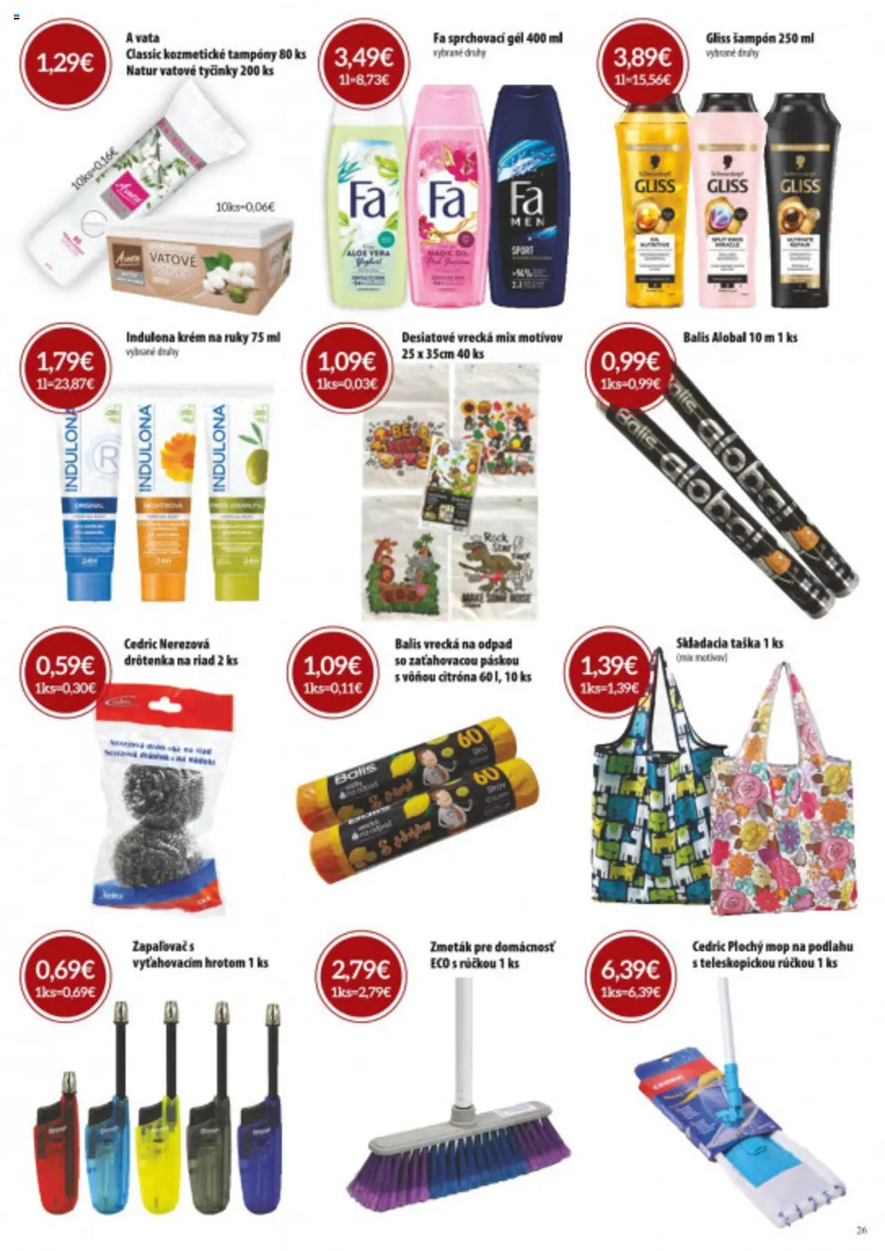Nové CBA Verex akcie – leták je platný od 02.10.2025 | Strana: 26 | Produkty: Mop, Krém na ruky, Krém, Taška