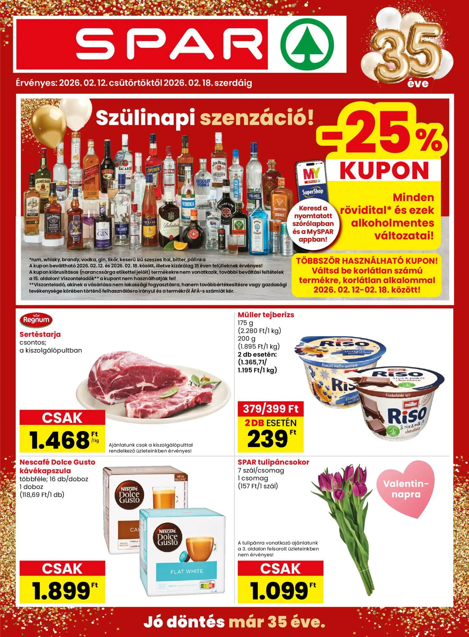 Spar akciós ujság - amely érvényes a következő dátumtól: 12.02.2026 | Oldal: 1