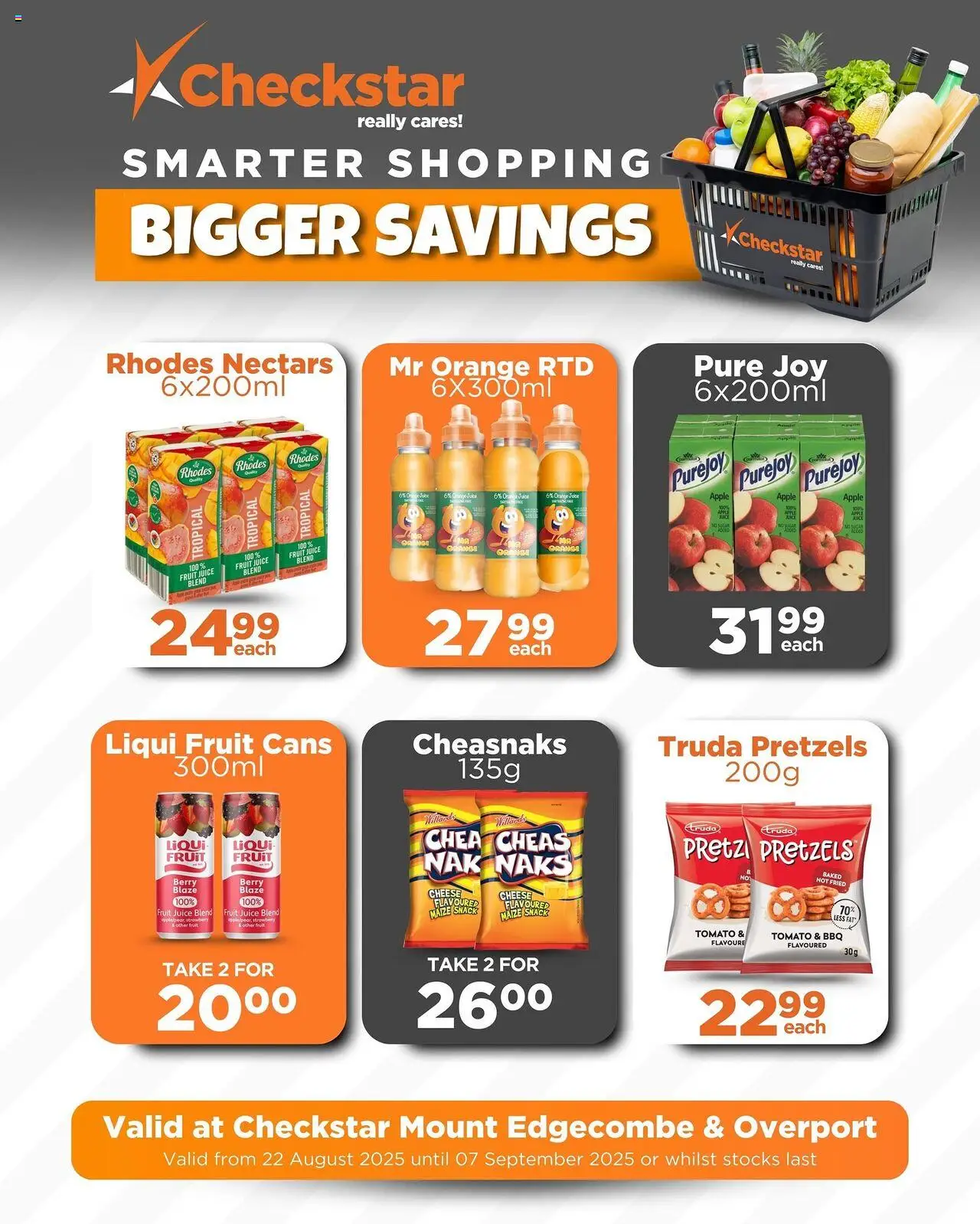 Check Star Mount Edgecombe and Overport Specials  │ valid from 22.08.2025 | Page: 7 | Products: Cheese, Juice, Sugar, Peach