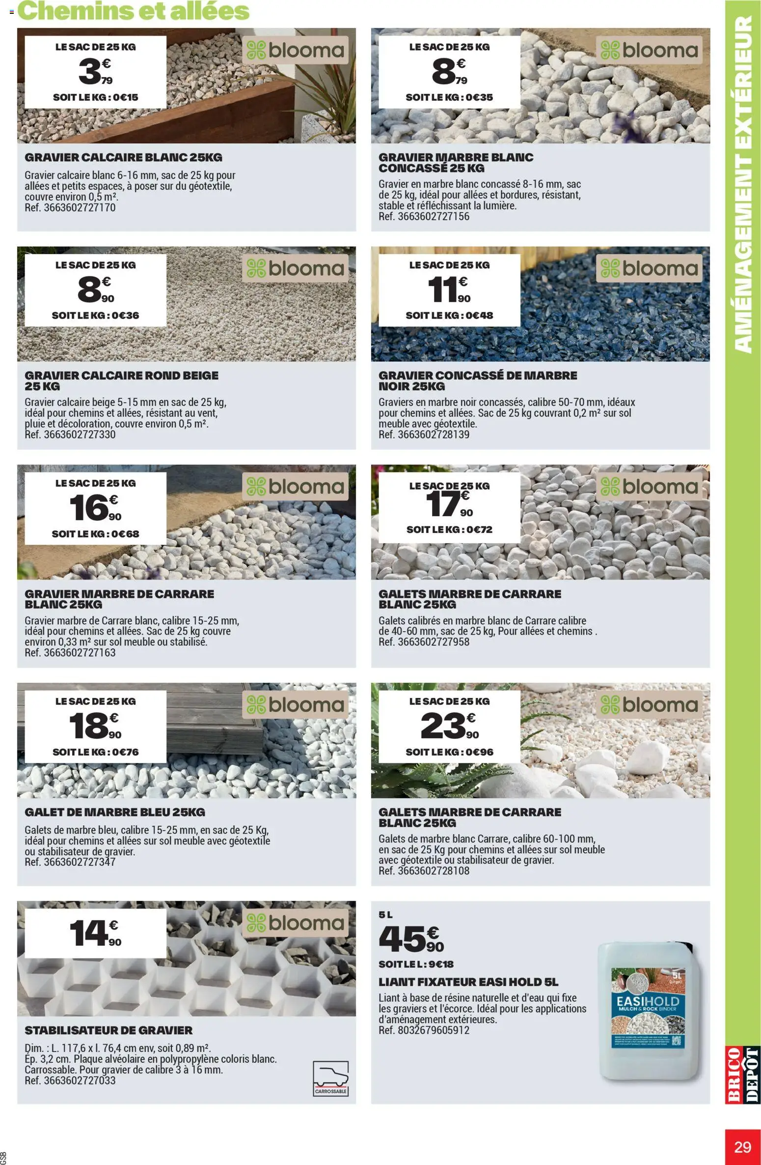{H1} | Page: 29 | Produits: Meuble, Sac, Fixateur, Gravier