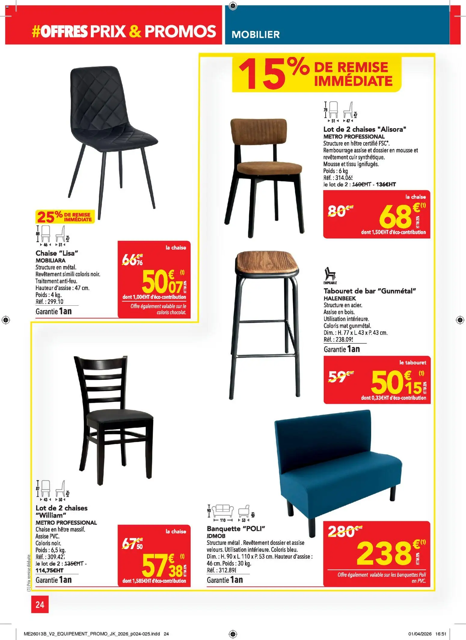 {H1} | Page: 24 | Produits: Le tabouret, Poids, Mousse, Chaise