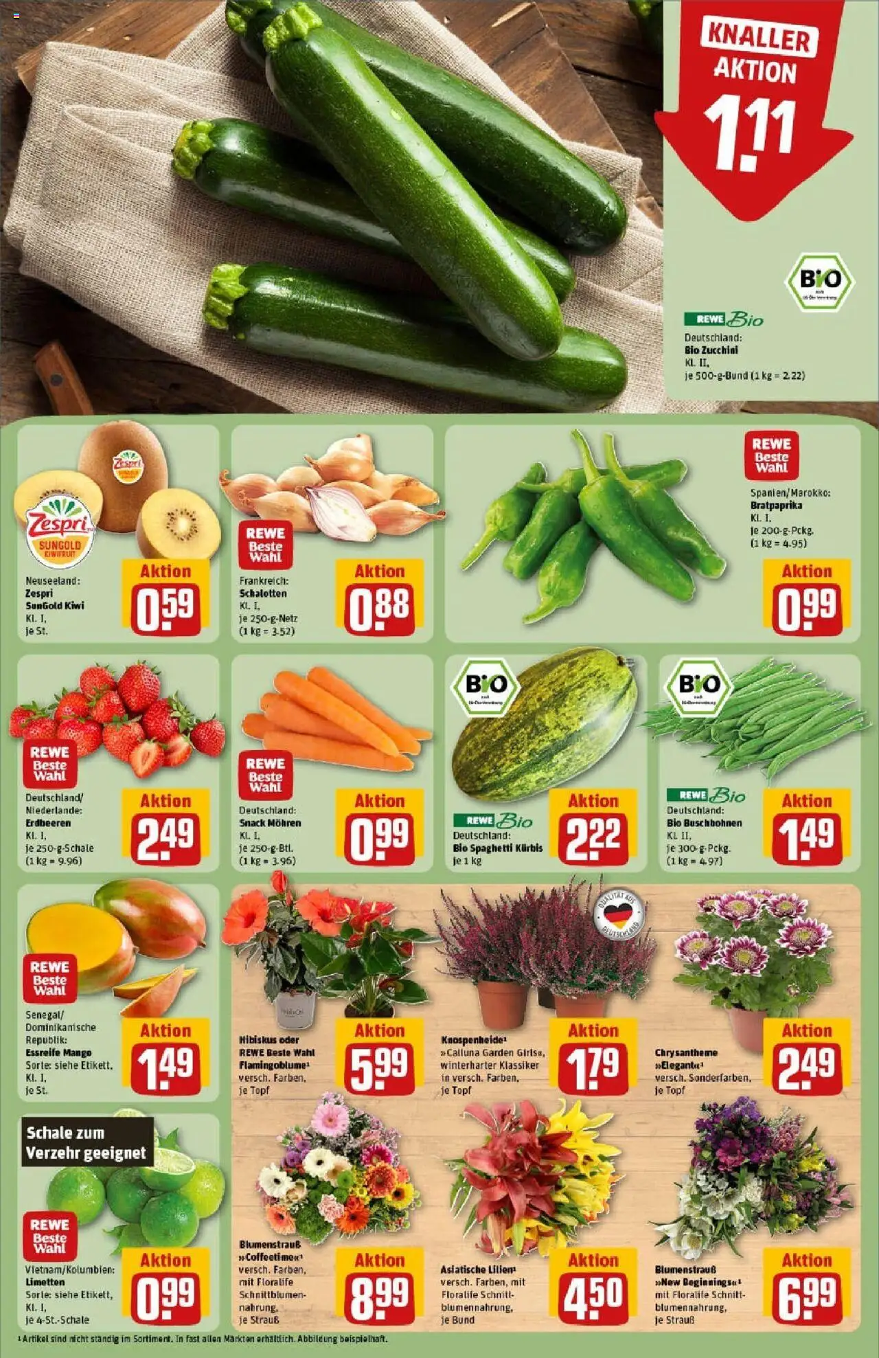 Rewe prospekt Elsterwerda	 - gültig ab dem 24.08.2025 | Seite: 7 | Produkte: Limetten, Mango, Kürbis, Erdbeeren