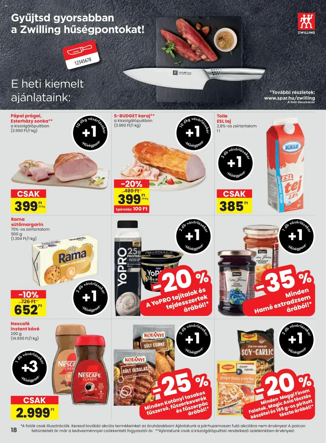 Spar akciós ujság - amely érvényes a következő dátumtól: 09.10.2025 | Oldal: 18 | Termékek: Nescafé, Maggi, Kávé, Instant kávé