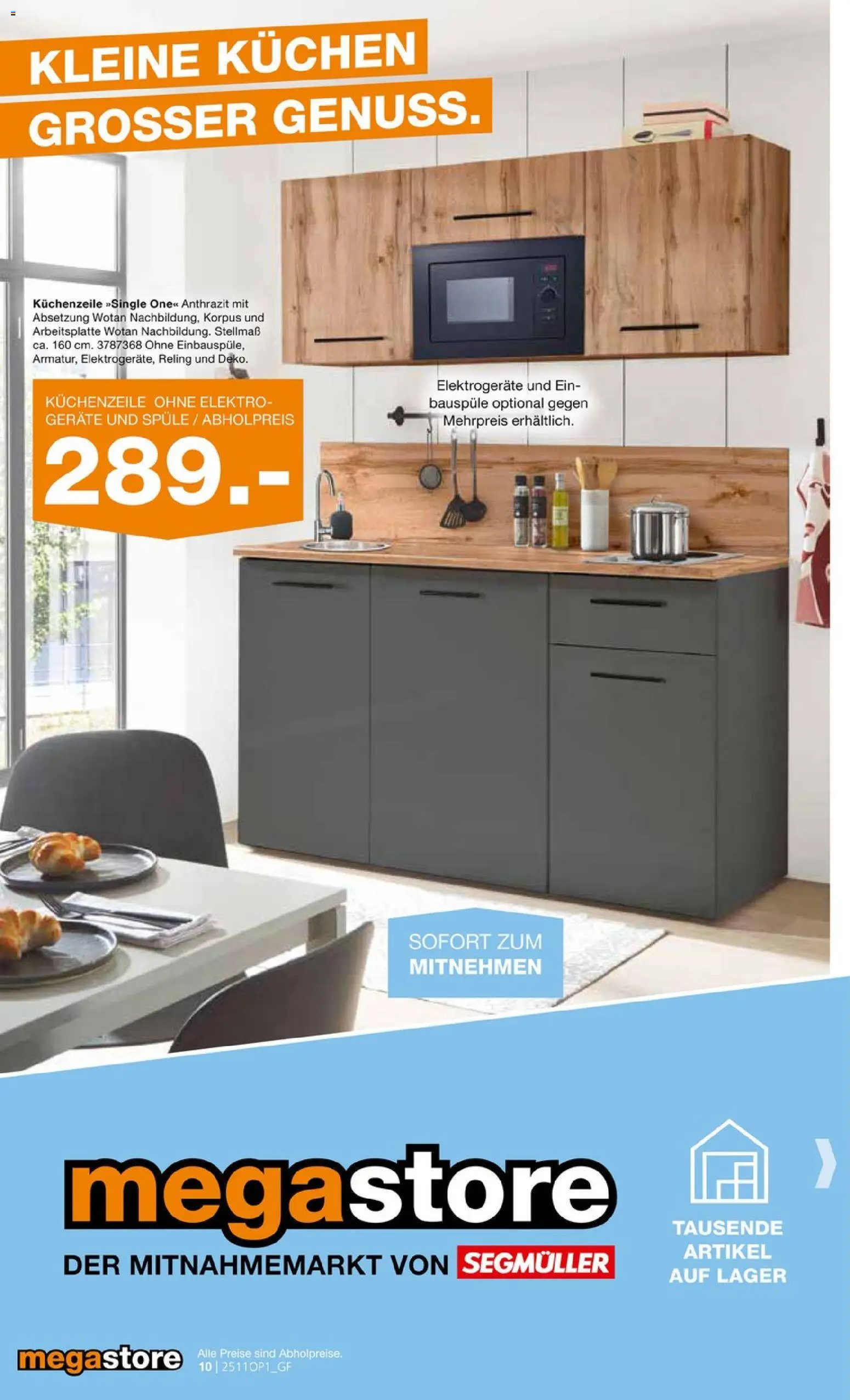 Segmüller Moderne Küchen Mega Günstig – gültig ab 03.11.2020 | Seite: 10 | Produkte: Küchenzeile, Kuchen