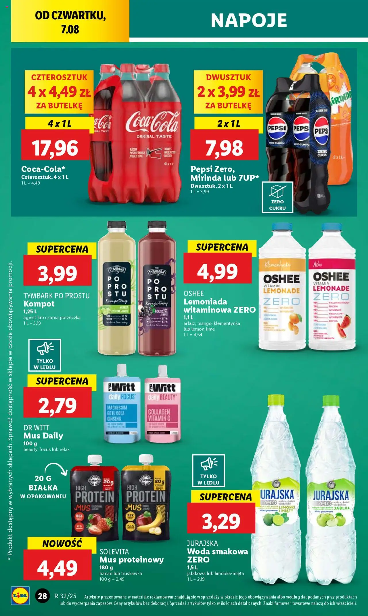 Lidl Gazetka od 07.08.2025 | Strona: 34 | Produkty: Pepsi, Porzeczka, Banan, Woda
