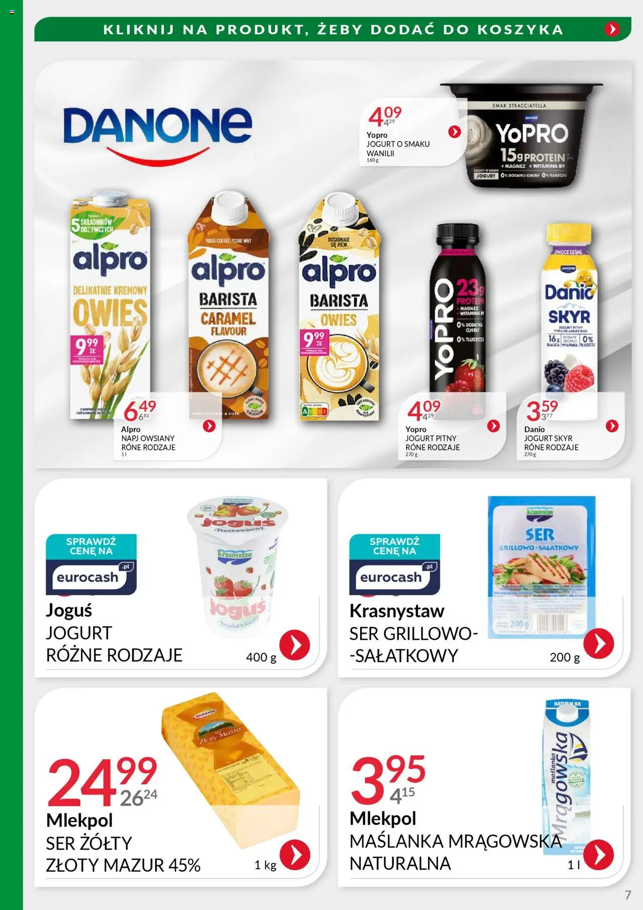 Eurocash Gazetka - Oferta Handlowa MR Południowy Wschód od 04.08.2025 | Strona: 7 | Produkty: Jogurt pitny, Ser, Soja, Owoce