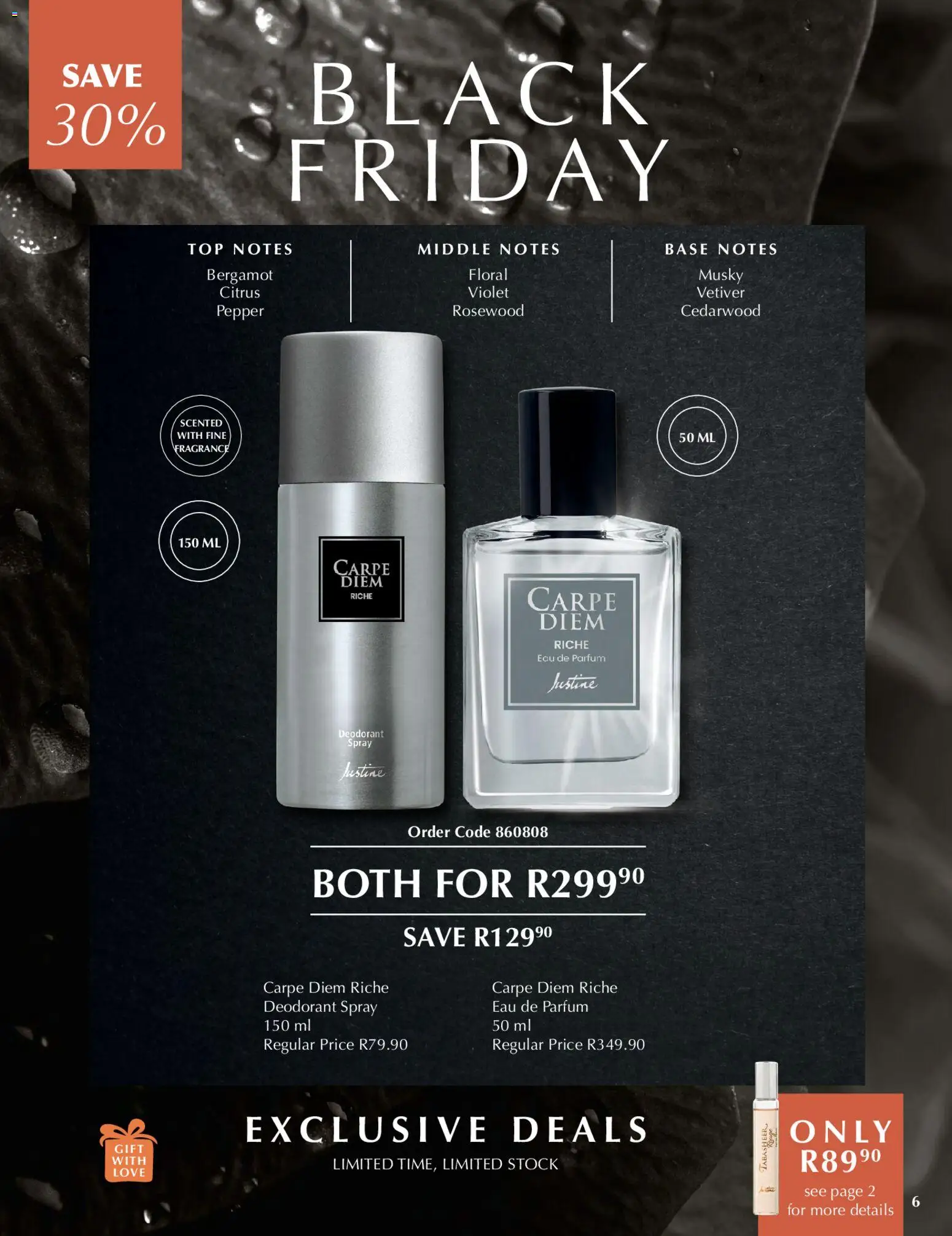 New Justine catalogue – valid from 28.11.2025 | Page: 6 | Products: Fragrance, Stock, Deodorant, Pepper