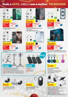 Pré-visualização Auchan - Onde o Natal acontece com a melhor tecnologia válido de 21.11.2025 | Página: 4 | Produtos: Smartphone, Anel de luz, Anel