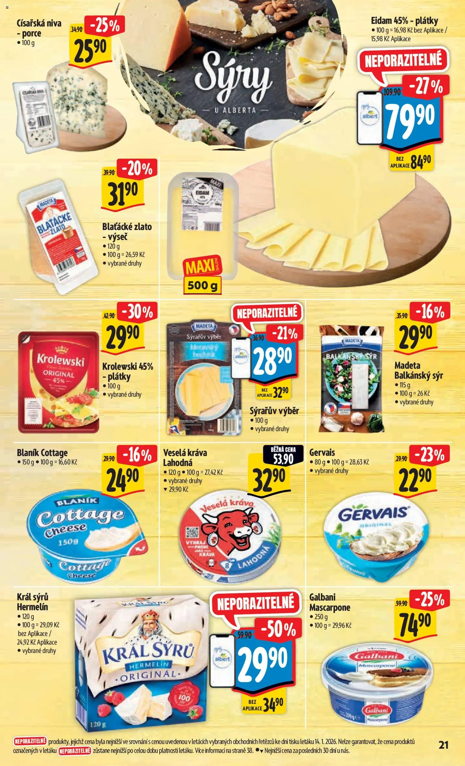 Albert leták - Hypermarket od 21.01.2026 | Strana: 27 | Produkty: Sýr, Gervais, Mascarpone, Cottage