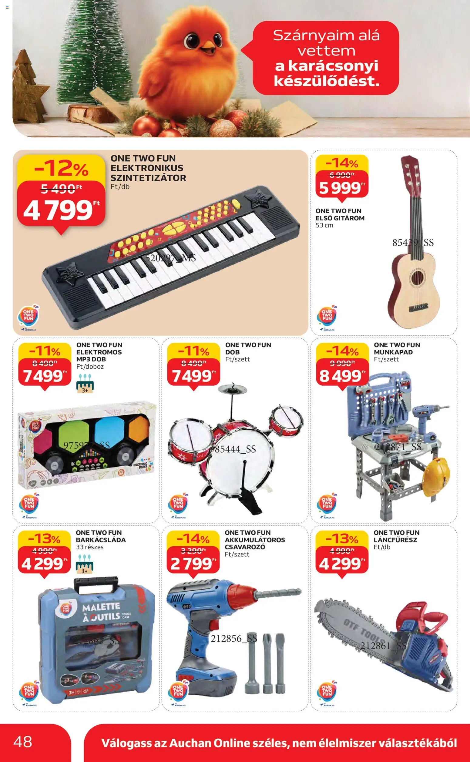 Auchan akciós ujság - amely érvényes a következő dátumtól: 30.10.2025 | Oldal: 48 | Termékek: MP3, Munkapad, Láncfűrész, Csavarozó