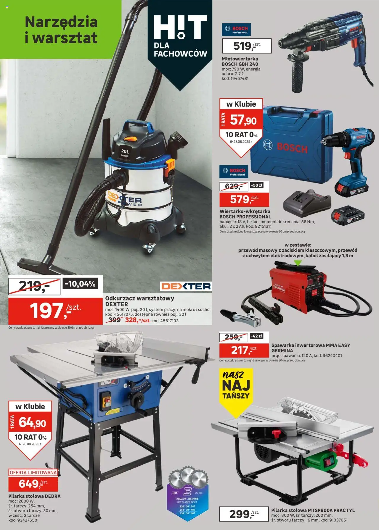 Leroy Merlin Gazetka od 06.08.2025 | Strona: 24 | Produkty: Kabel, Młotowiertarka, Odkurzacz, Odkurzacz warsztatowy