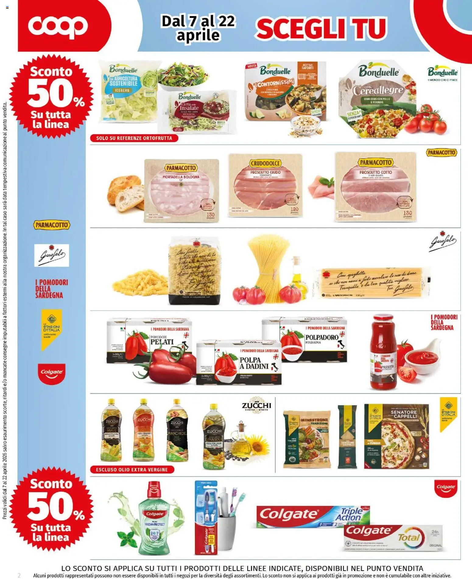 Volantino COOP del 07.04.2026 | Pagina: 2 | Prodotti: Pollo, Verdure, Olio, Prosciutto