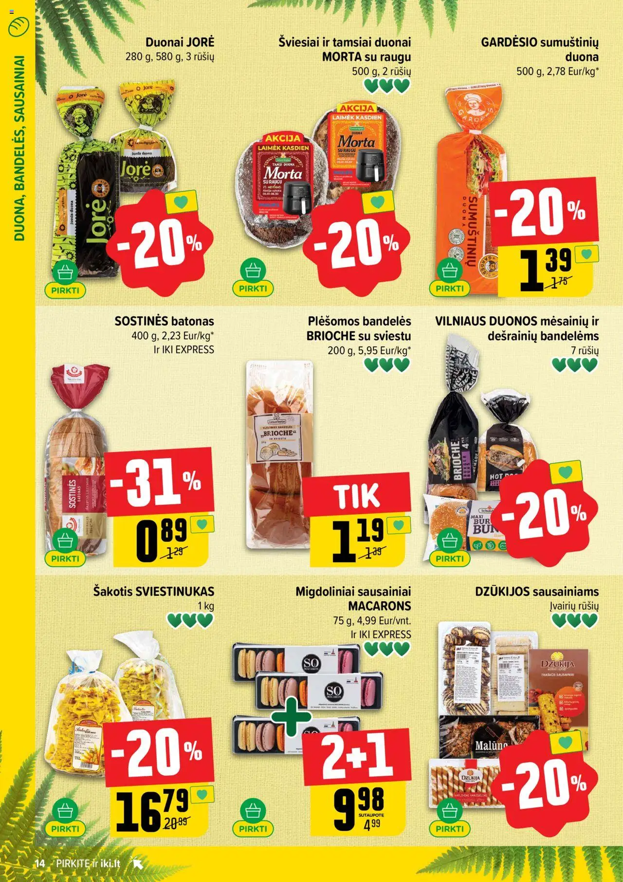 IKI leidinys│galioja nuo 16.06.2025 | Puslapis: 14 | Prekių: Sausainiai, Batonas, Bandelės, Duona