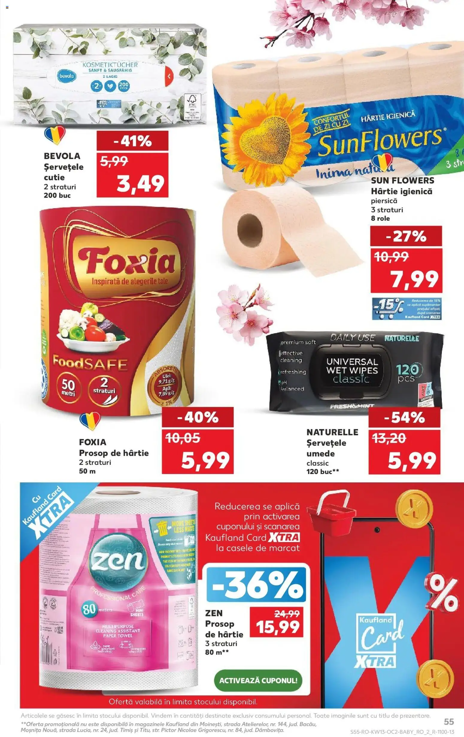 Noul catalog Kaufland – valabil de la 25.03.2026 | Pagină: 55 | Produse: Piersică, Role, Ulei, Apă