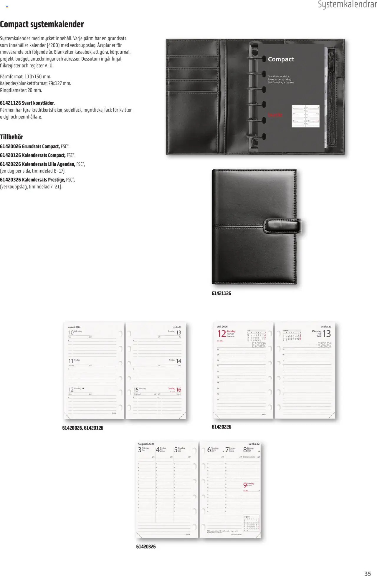 Office Depot reklamblad aktuell från 08.09.2025 | Sida: 35 | Produkter: Pärm, Kalender