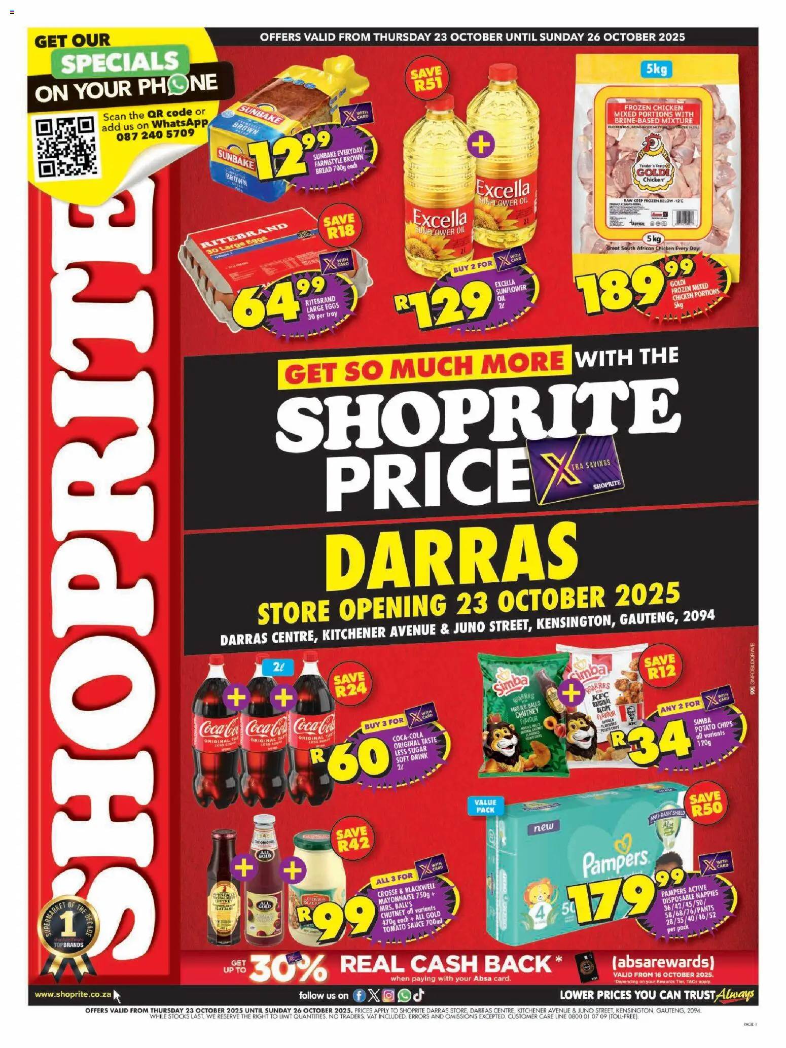 New Shoprite catalogue – valid from 23.10.2025 | Page: 1 | Products: Phone, Chips, Mayonnaise, Sauce
