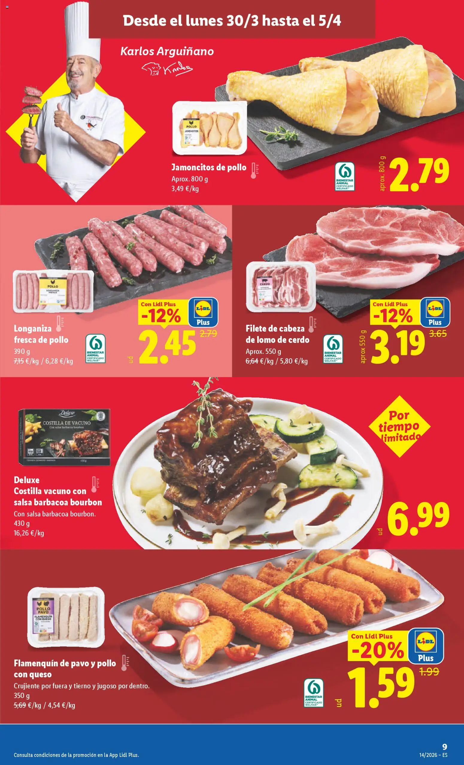 Lidl folleto │ válido desde el 30.03.2026 | Página: 9 | Productos: Queso, Cerdo, Barbacoa, Filete