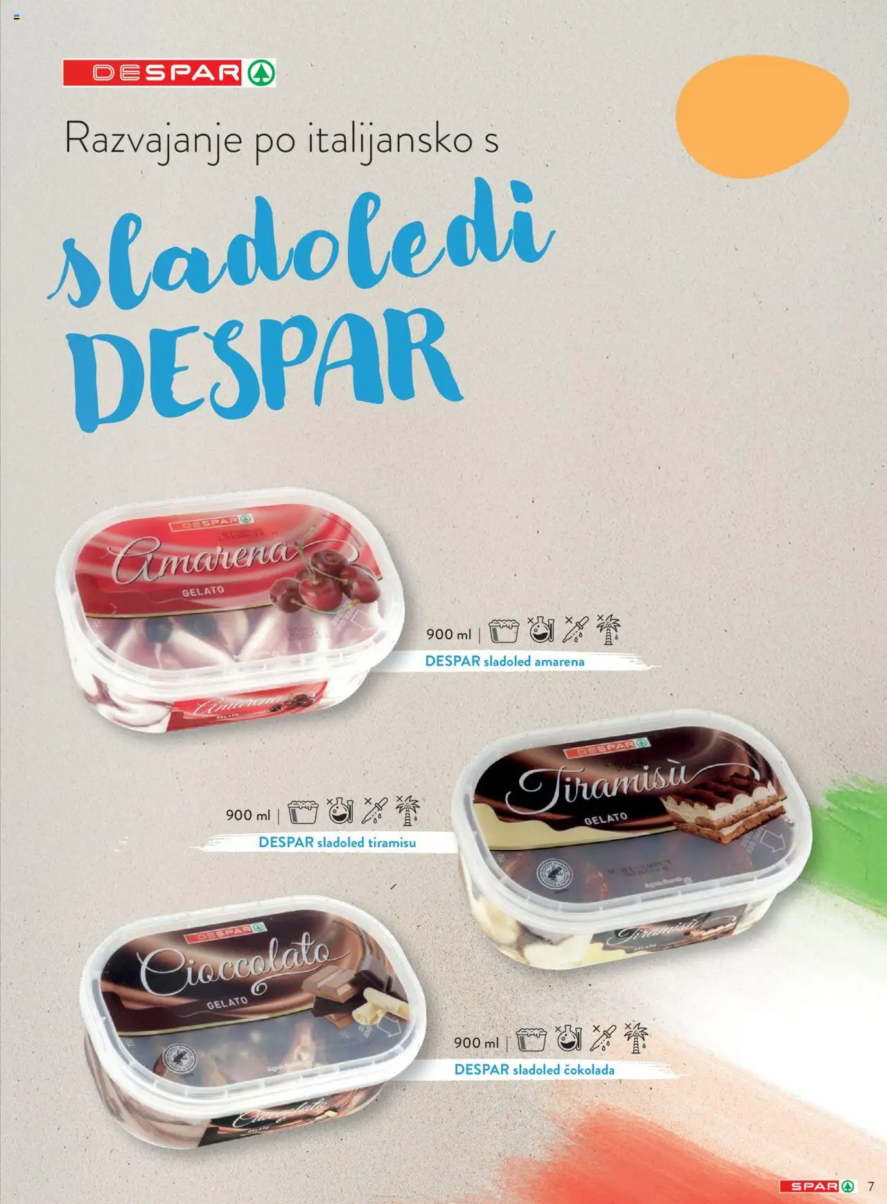 Spar katalog sladoleti │ velja od 14.04.2025 | Stran: 7 | Izdelki: Cokolada, Sladoled
