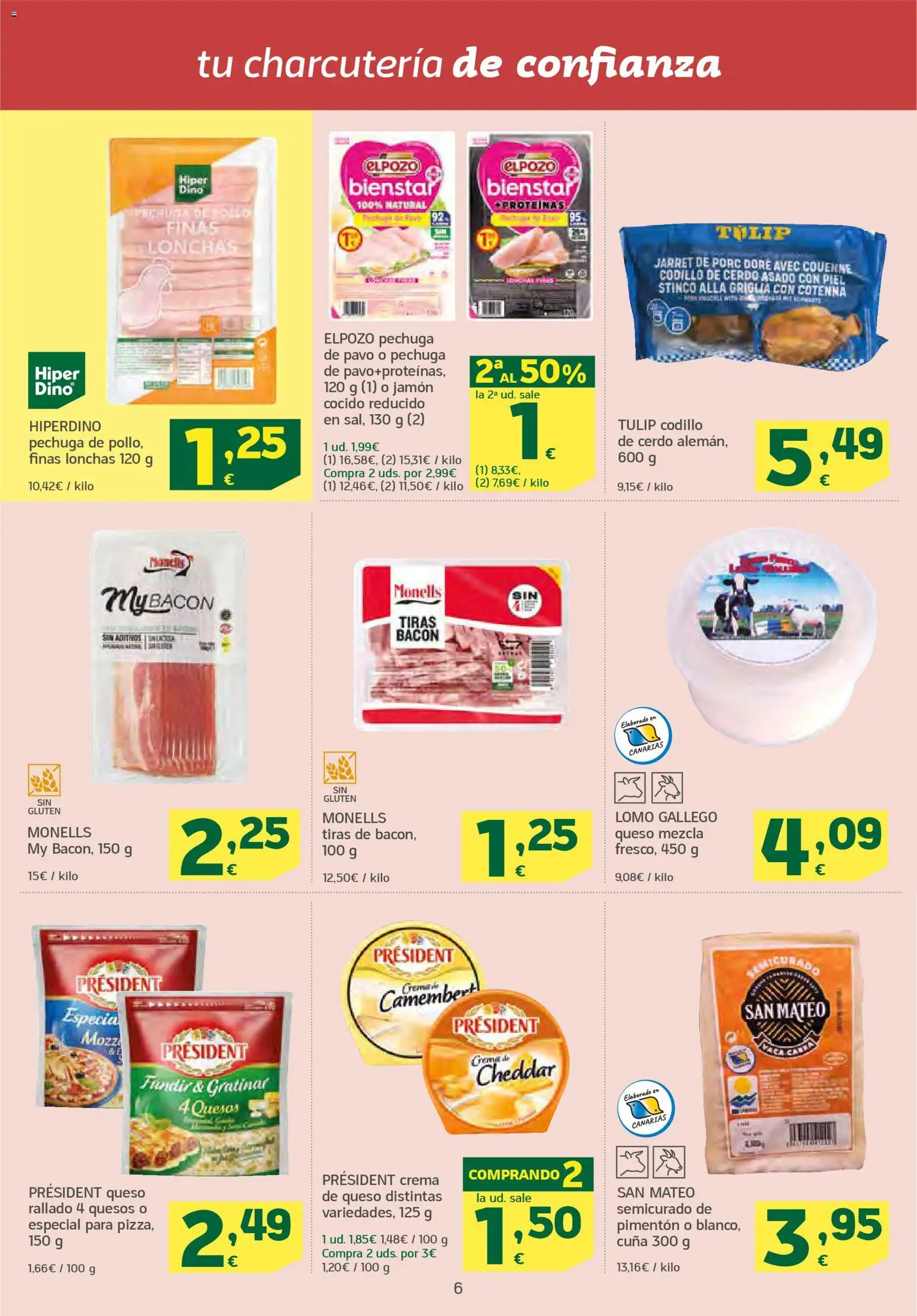 HiperDino folleto │ válido desde el 24.02.2026 | Página: 6 | Productos: Queso, Jamón, Jamón cocido, Cerdo