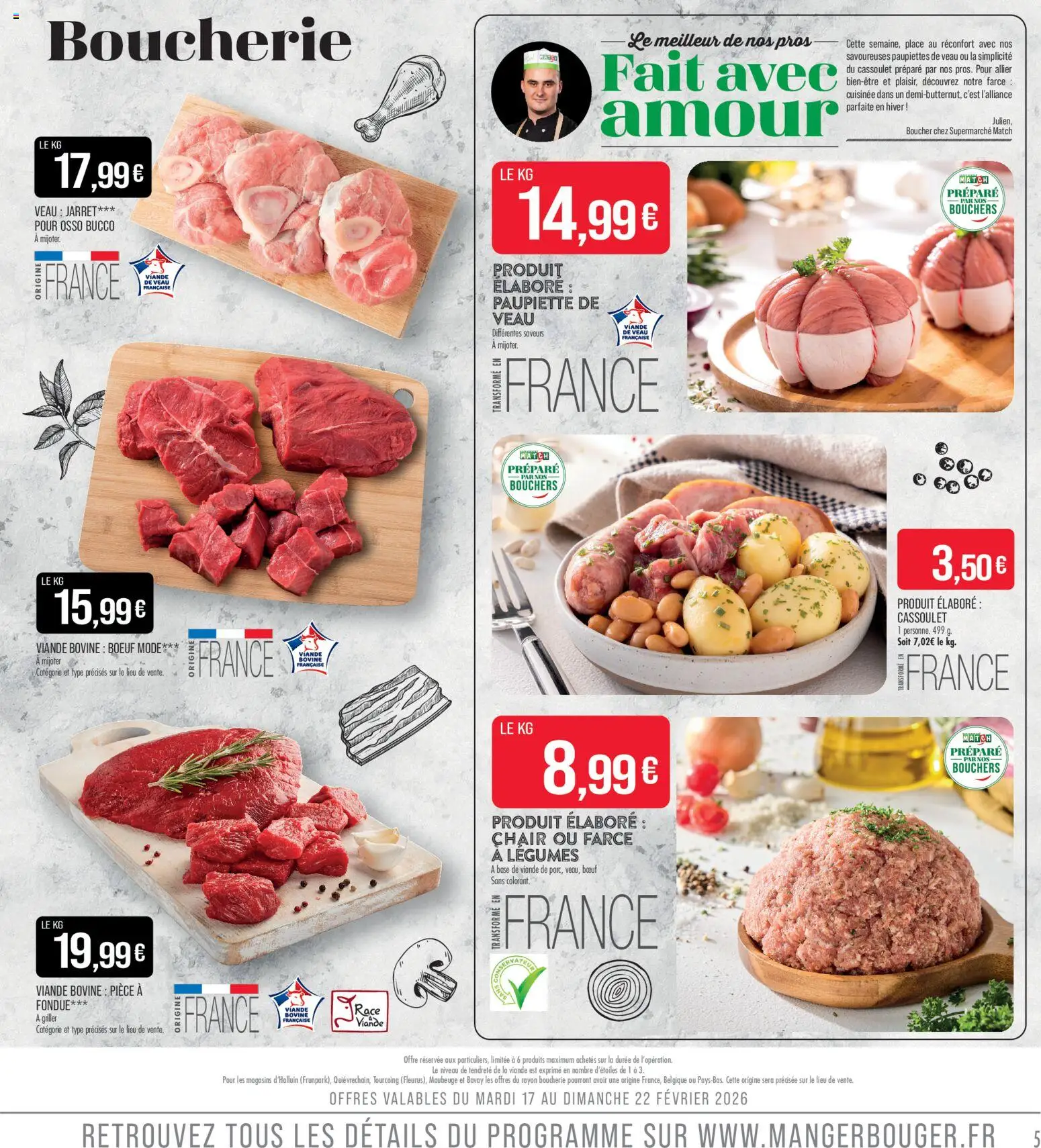 {H1} | Page: 5 | Produits: Base, Paupiettes de veau, Viande, Viande bovine