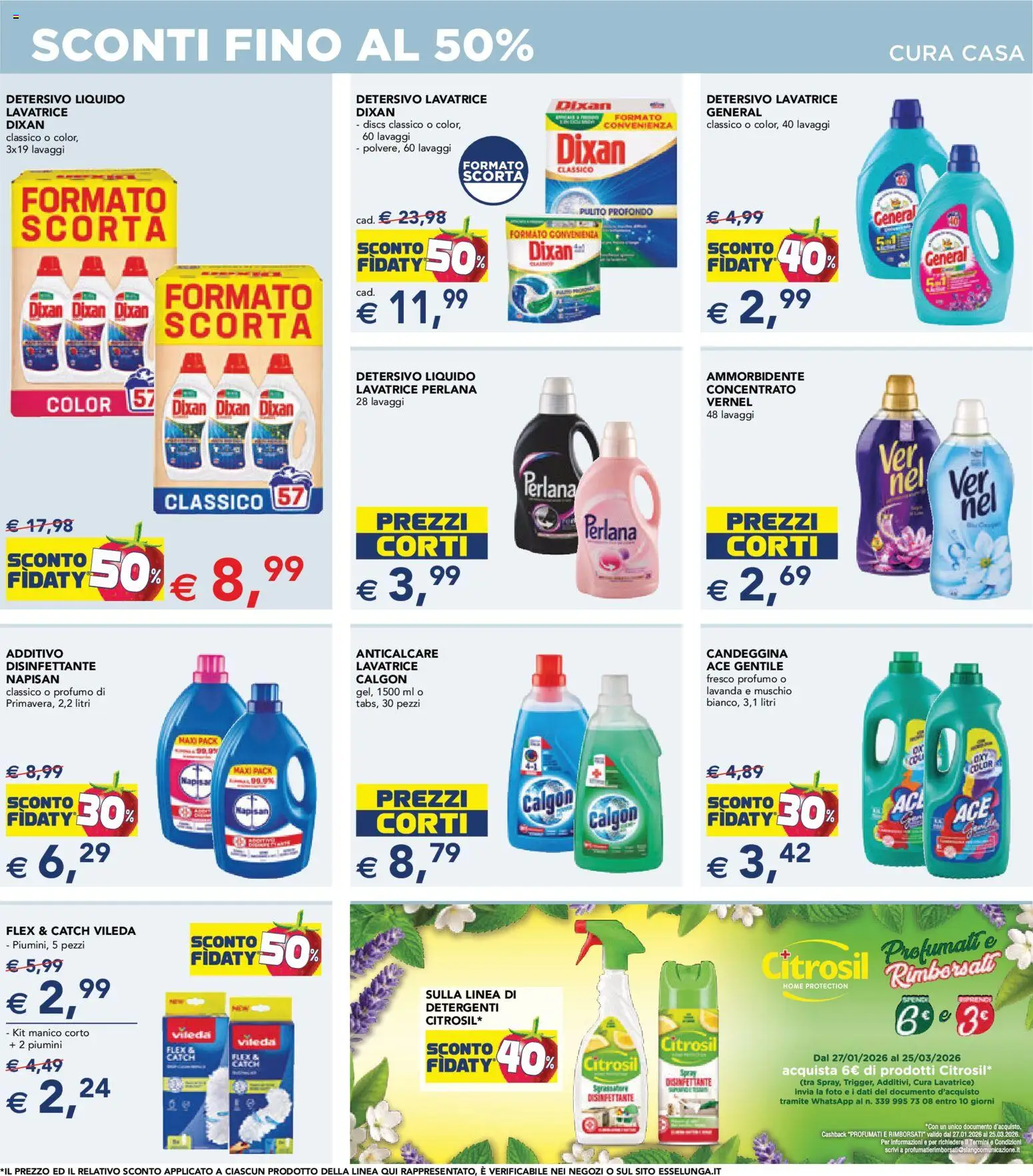 Volantino Esselunga S del 26.02.2026 | Pagina: 12 | Prodotti: Ammorbidente, Candeggina, Lavatrice, Lavanda