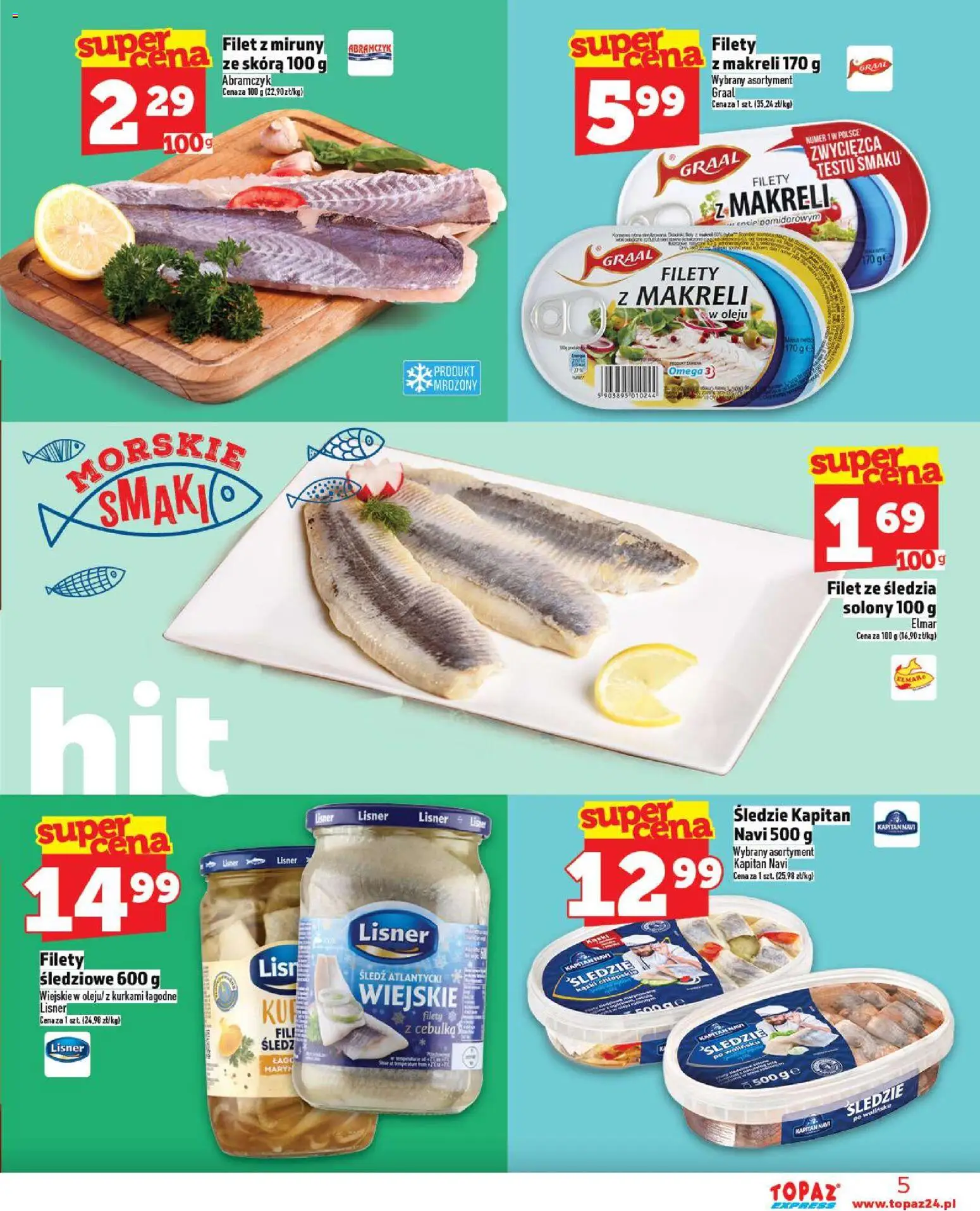 Topaz Gazetka - Express od 30.10.2025 | Strona: 5 | Produkty: Śledź