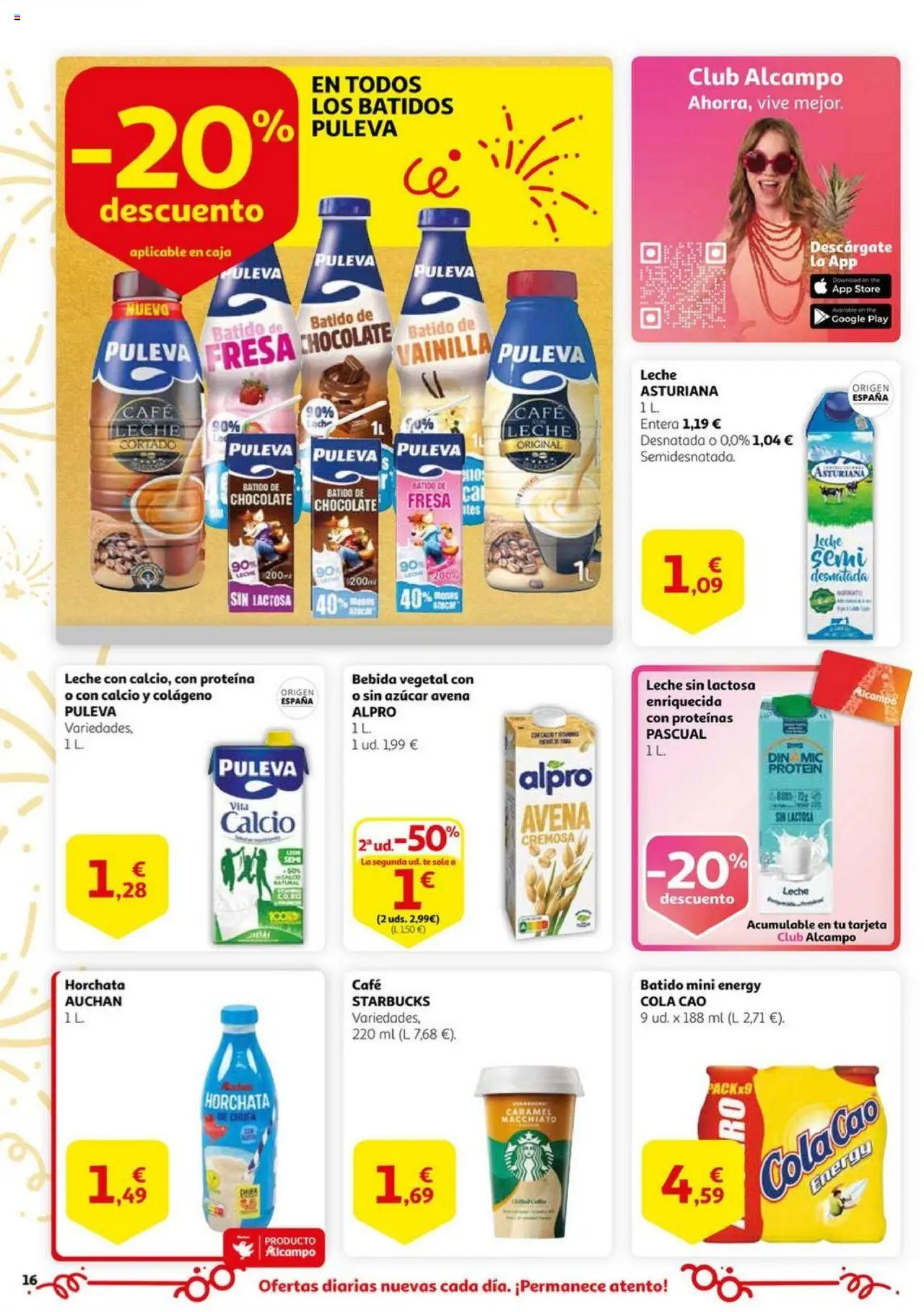 Alcampo - HG Nacional  │ válido desde el 17.06.2025 | Página: 16 | Productos: Leche entera, Café, Chocolate, Té