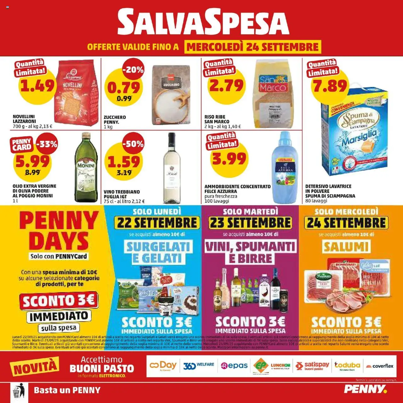 Volantino PENNY del 10.09.2025 | Pagina: 20 | Prodotti: Ammorbidente, Tè, Vino, Olio extra vergine