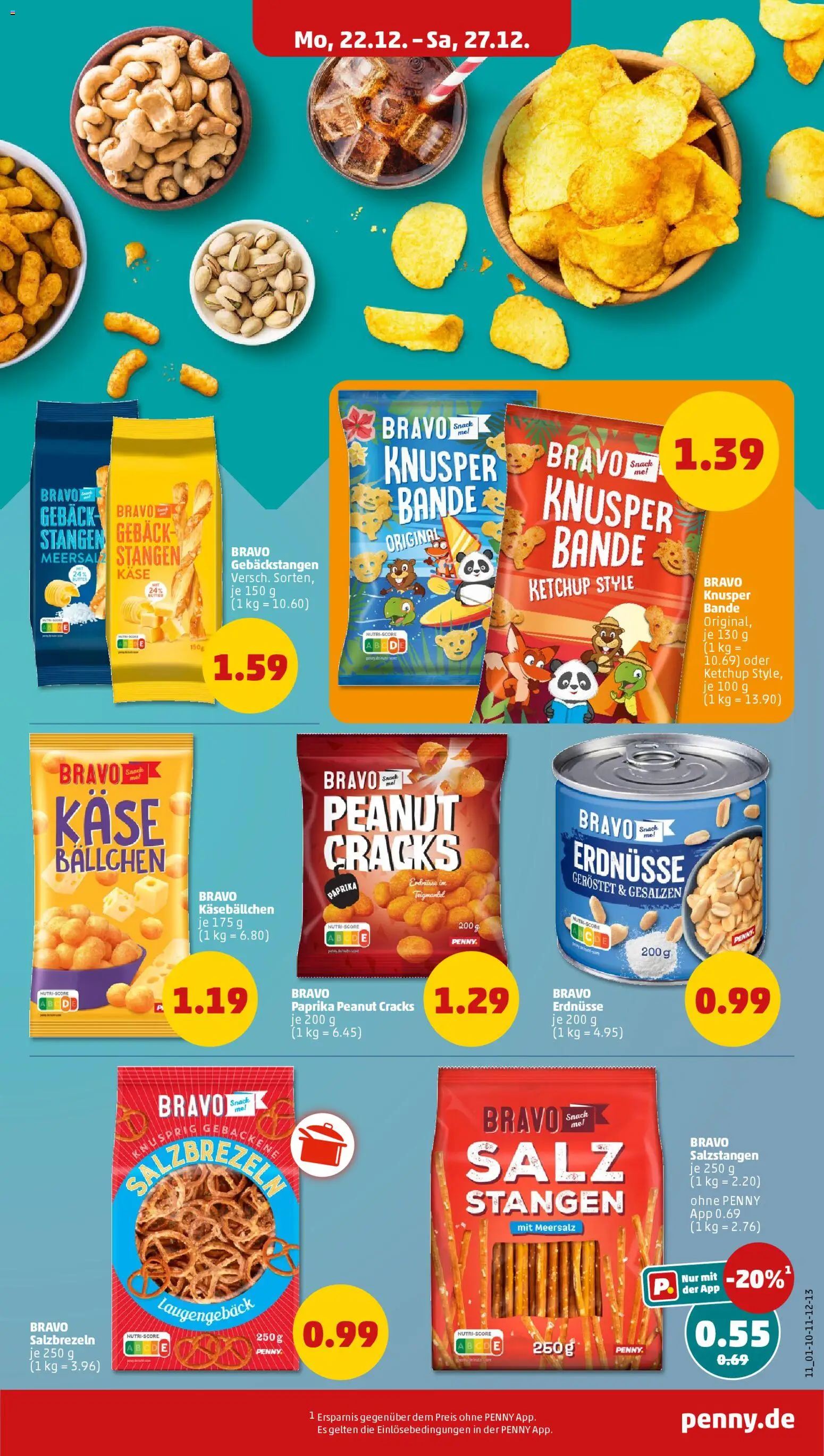 Penny Prospekt 	 – gültig ab 22.12.2025 | Seite: 15 | Produkte: Erdnüsse, Käse, Paprika, Salz