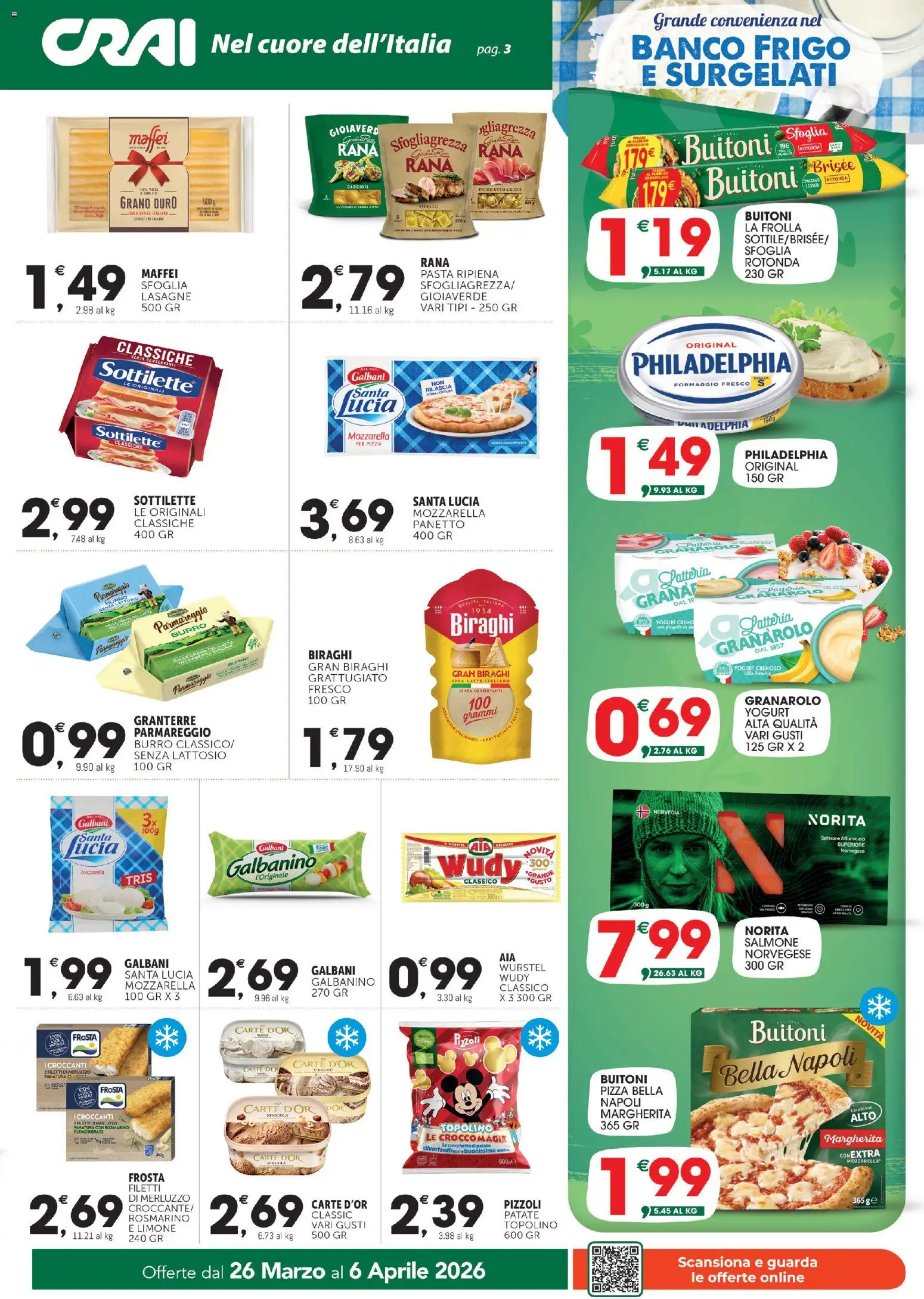 Volantino CRAI del 26.03.2026 | Pagina: 3 | Prodotti: Salmone affumicato, Rosmarino, Salmone, Merluzzo