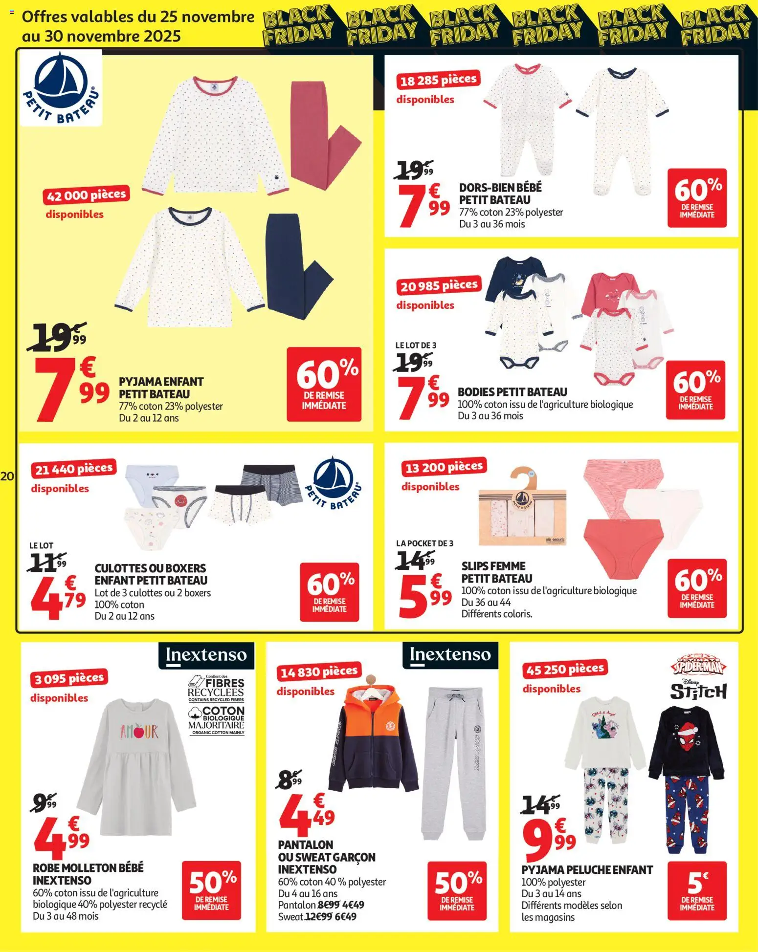 {H1} | Page: 20 | Produits: Coton, Peluche, Bodies Petit Bateau, Pantalon