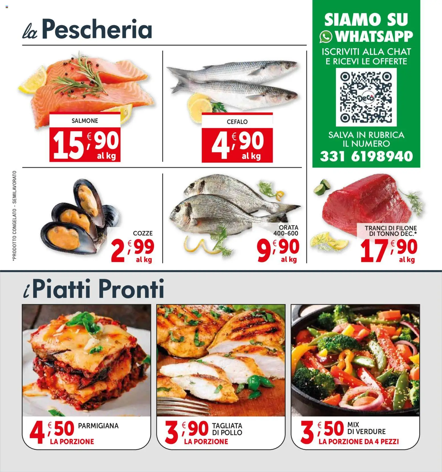 Volantino Decò del 12.03.2026 | Pagina: 5 | Prodotti: Salmone, Cozze, Verdure, Tonno