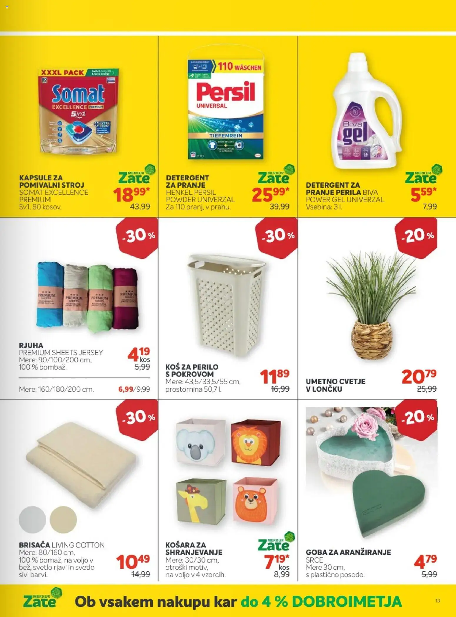 Novi Merkur katalog ponudbe – veljaven od 01.10.2025 | Stran: 35 | Izdelki: Brisača, Košara, Koš za perilo, Detergent