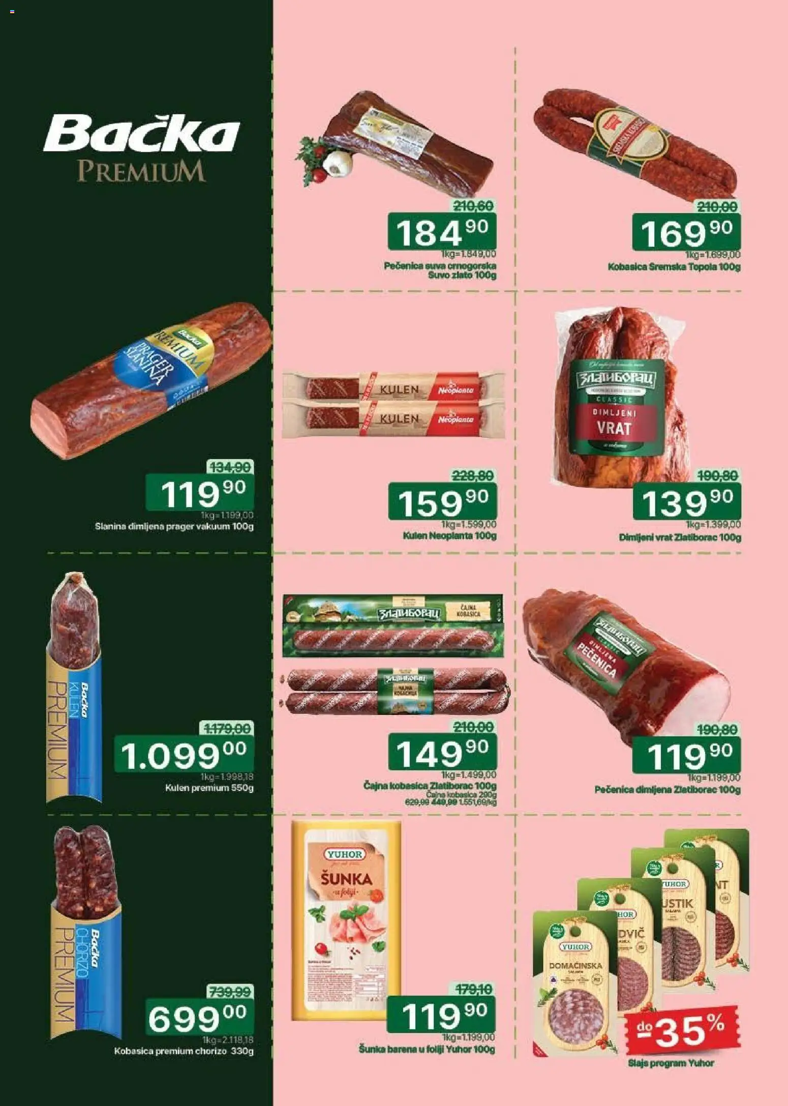 Univerexport katalog - važi od 27.04.2026 | Strana: 5 | Proizvode: Kulen, Šunka, Slanina, Pečenica