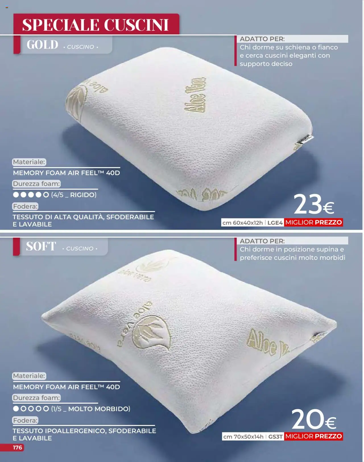 Volantino Mondo Convenienza del 09.09.2025 | Pagina: 178 | Prodotti: Aloe vera, Cuscino