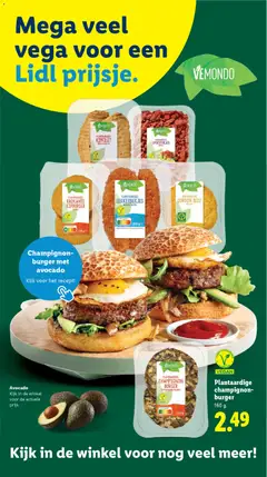 PLANTAARDIGE CHAMPIGNON BURGER, Plantaardige champignon burger met plantaardige kaasrasp, 160 g - Voorbeeld van een folder van Lidl, geldig van 05.03.2026 | Pagina: 33