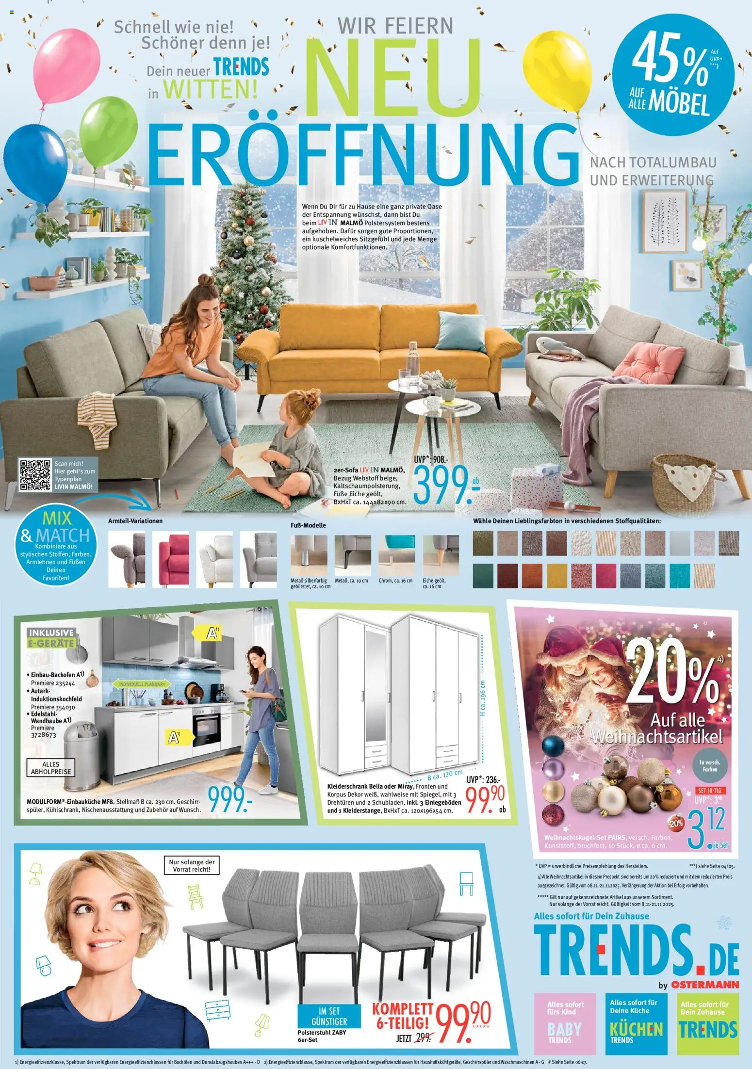 Trends Prospekt 	 – gültig ab 15.11.2025 | Seite: 1 | Produkte: Geschirrspüler, Kleiderschrank, Küche, Backofen